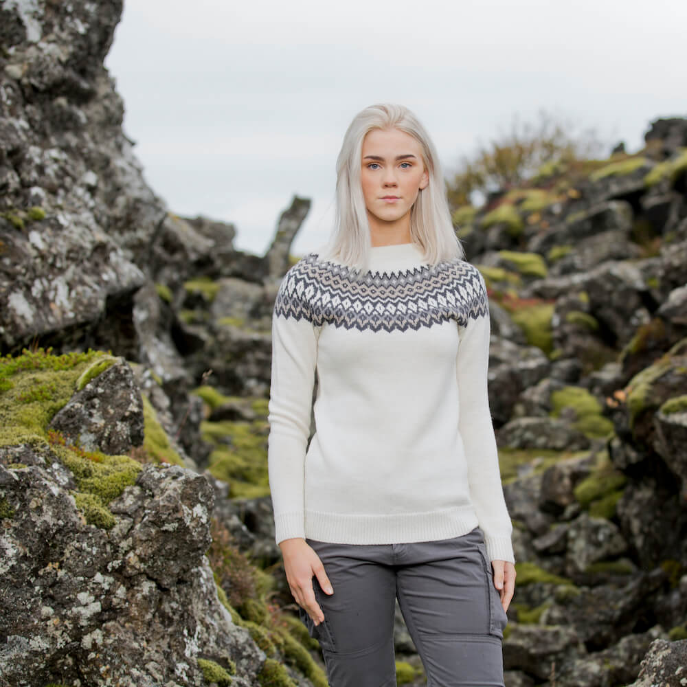 Ásta Pull Nordique Laine mérinos pour femmes