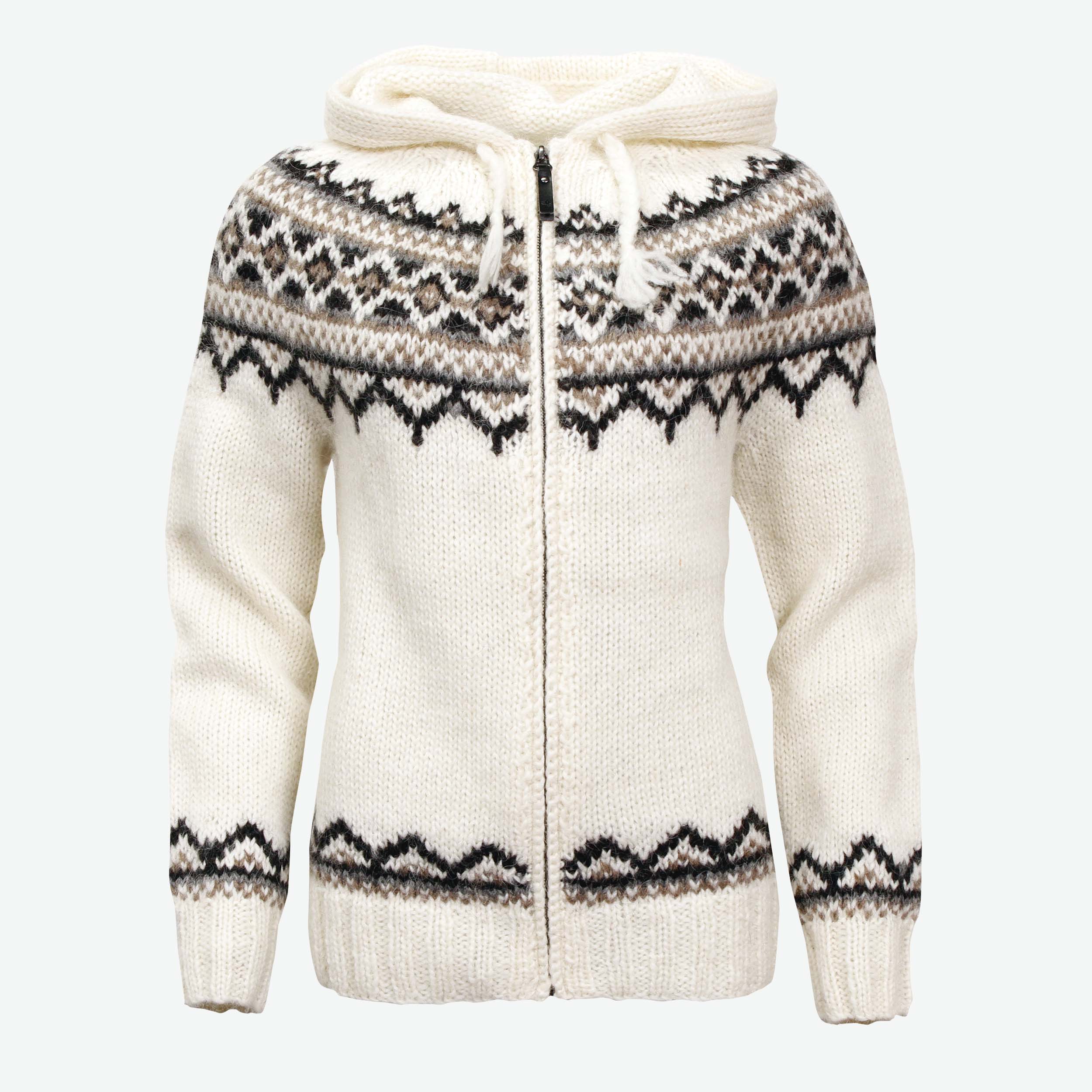 Brynja Icelandic wool jumper with zip and hood