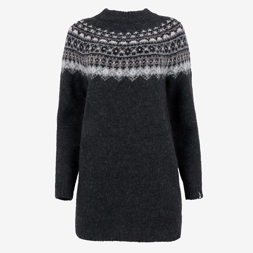 FRÓÐNÝ冰岛羊毛套头衫中长款