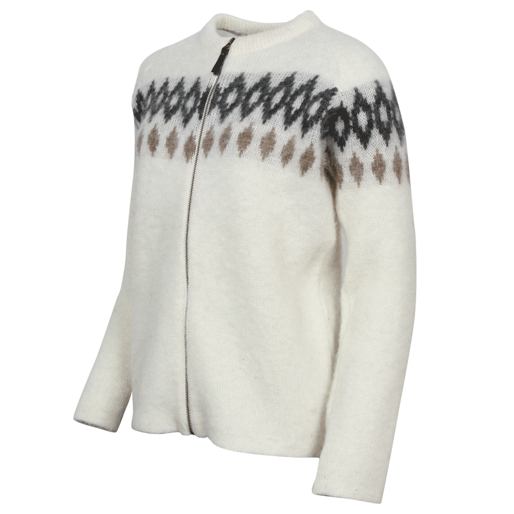 Hildur knitted Icelandic lopi wool sweater with zip