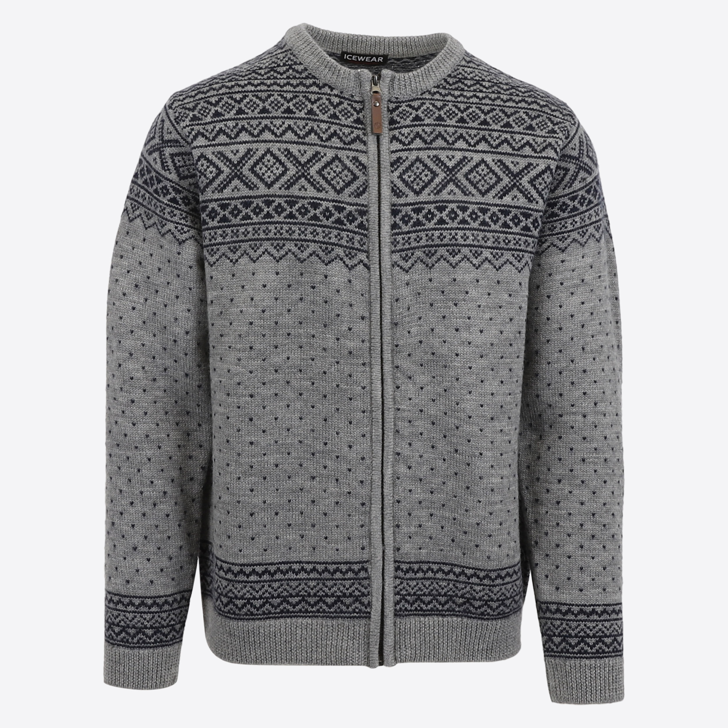 Hákon zipped merino Nordic cardigan