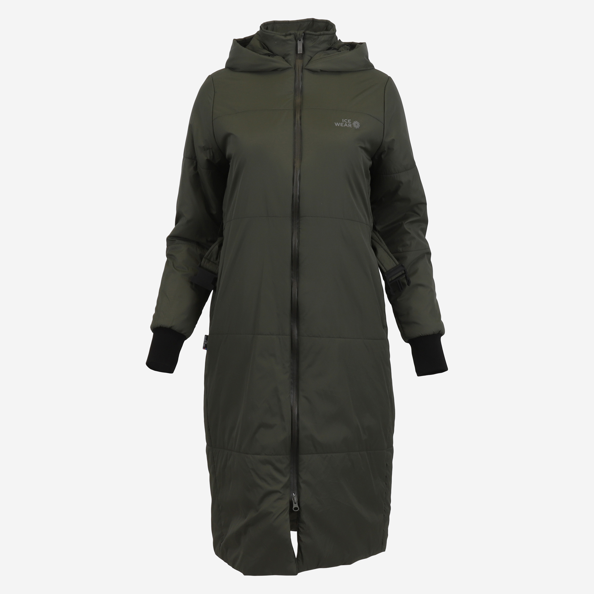 HVALEYRARHRAUN hooded wool insulated coat