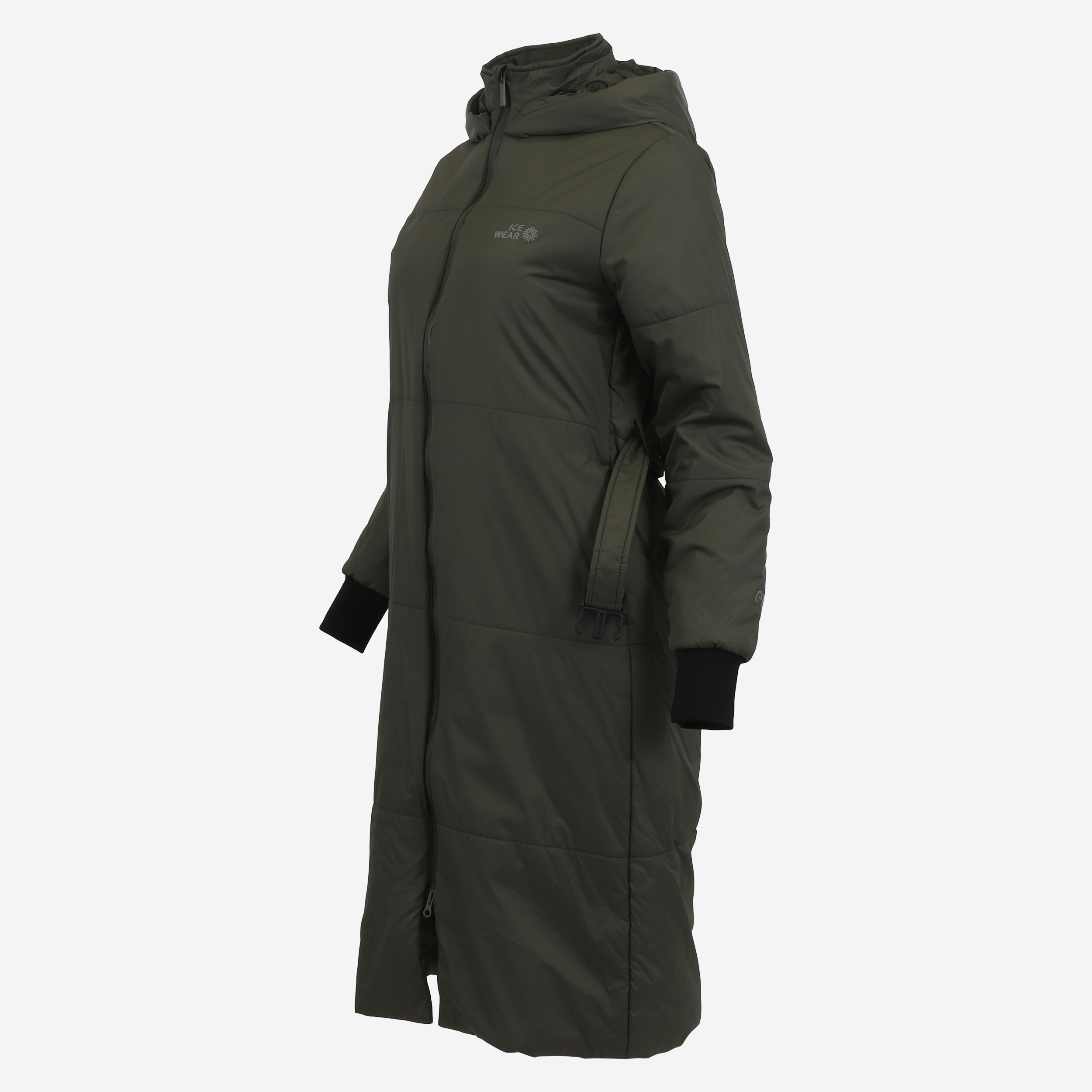 HVALEYRARHRAUN hooded wool insulated coat