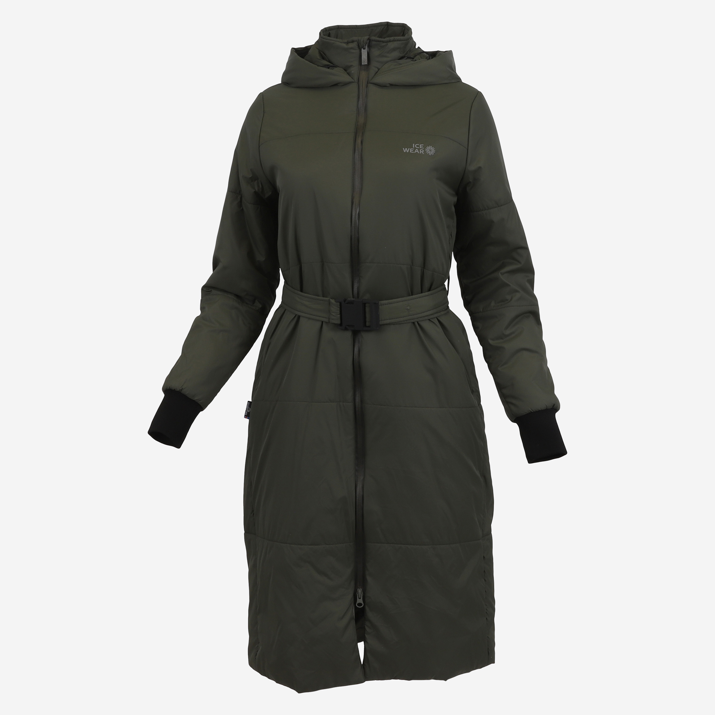 HVALEYRARHRAUN hooded wool insulated coat