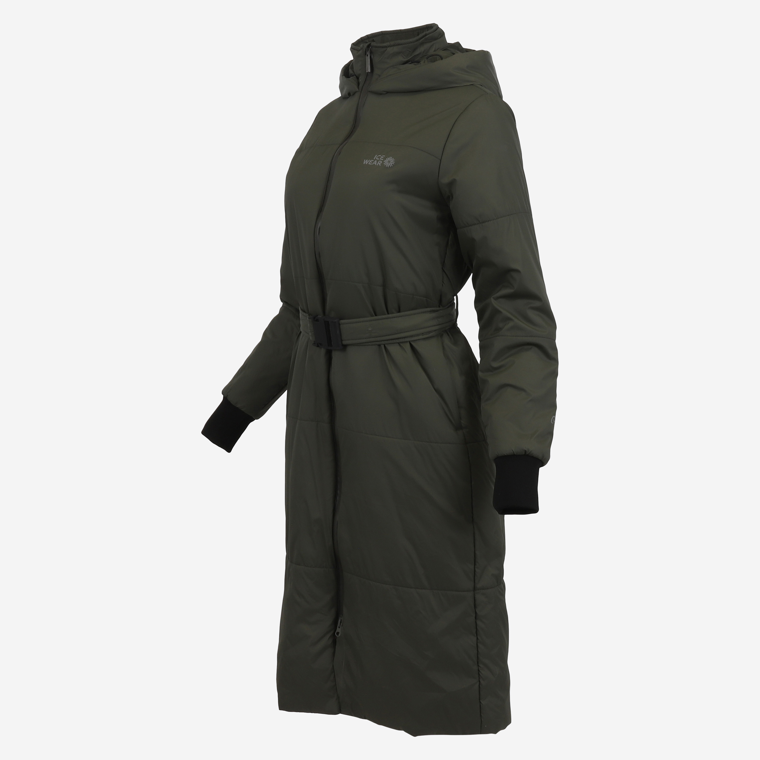 HVALEYRARHRAUN hooded wool insulated coat