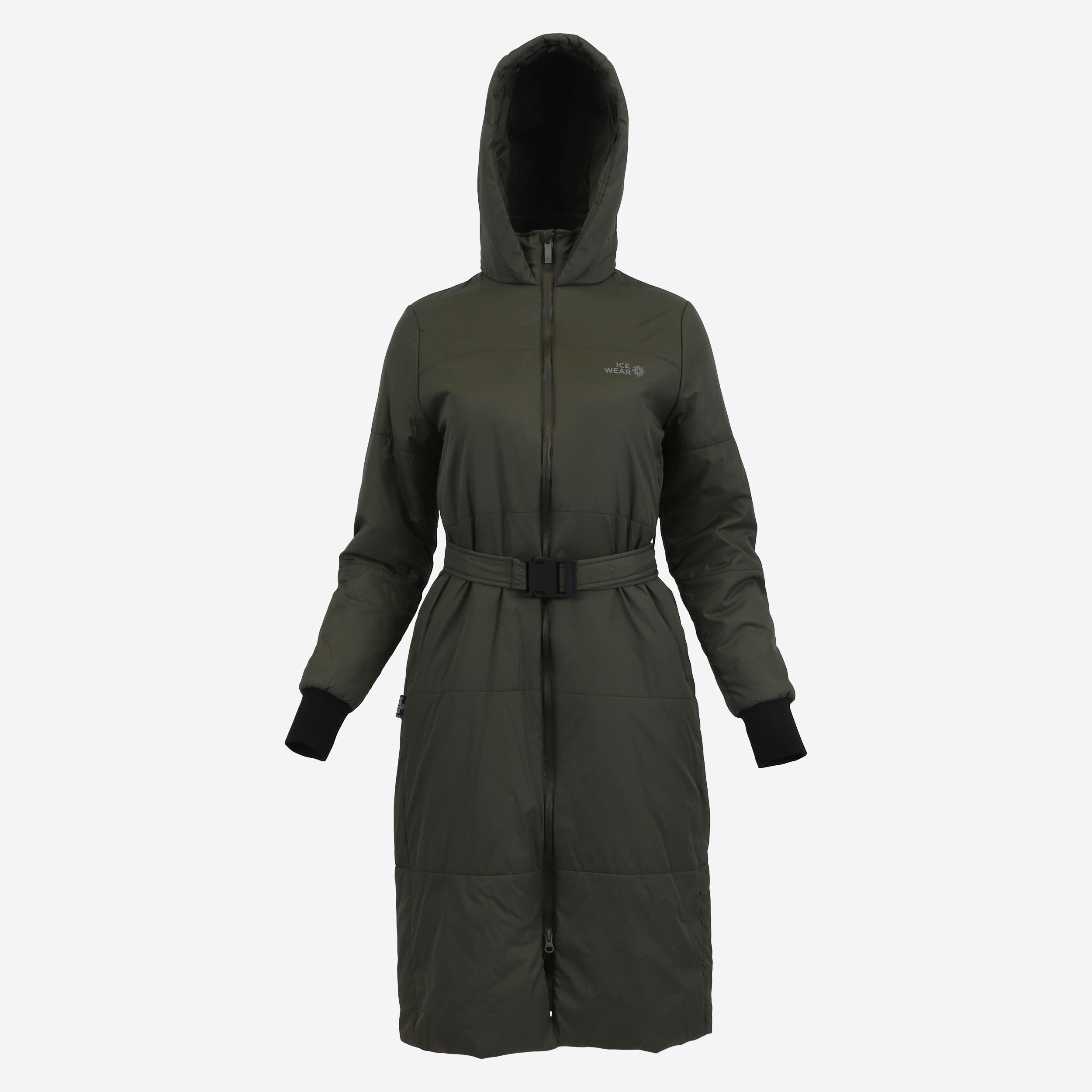 HVALEYRARHRAUN hooded wool insulated coat