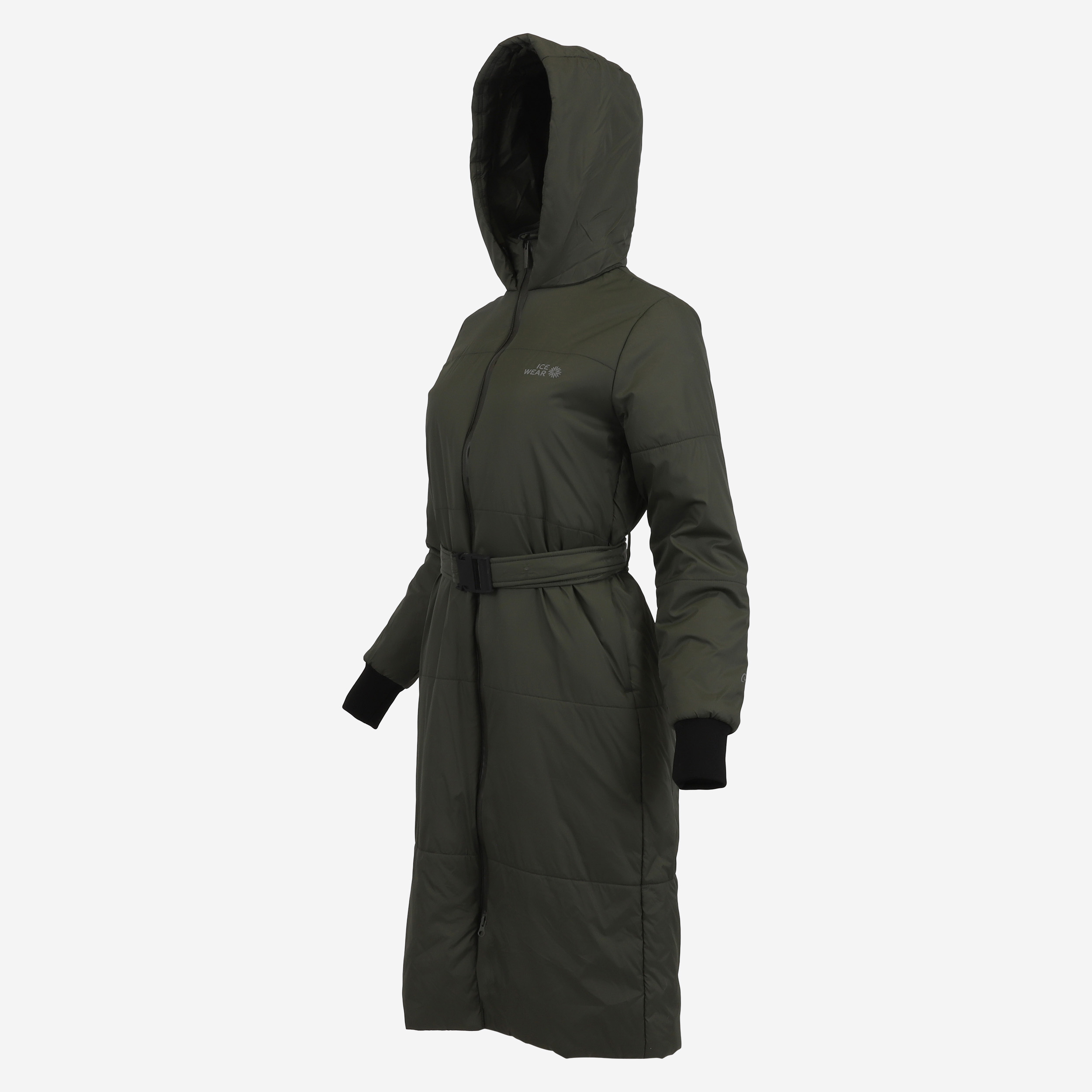 HVALEYRARHRAUN hooded wool insulated coat