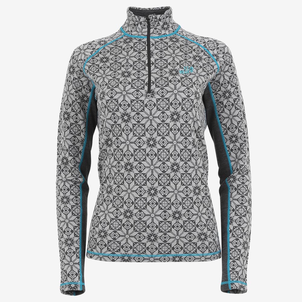 HVÍTANES 女装美利诺羊毛混纺长袖衫