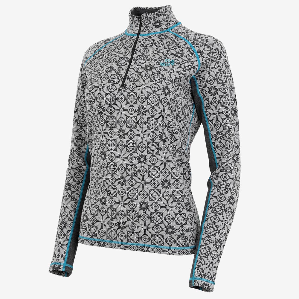 HVÍTANES 女装美利诺羊毛混纺长袖衫