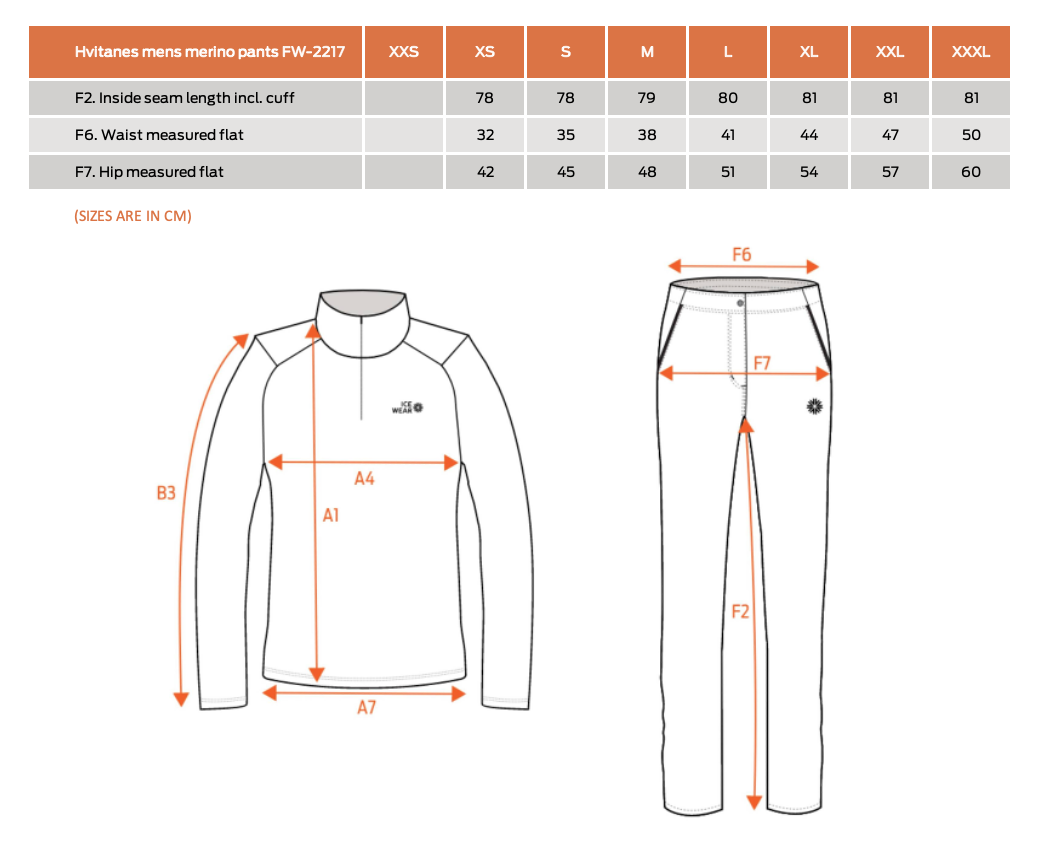 Hvítanes Men´s Merino wool long johns 