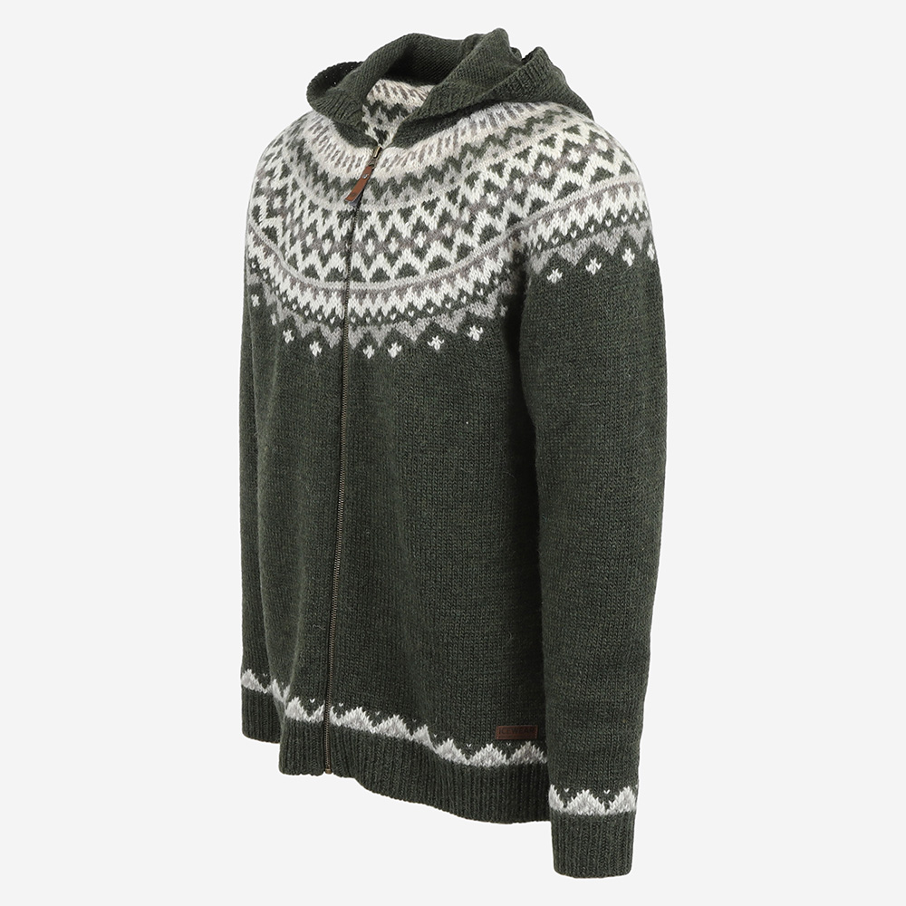 Skjaldbreiður wollpullover mit kapuze