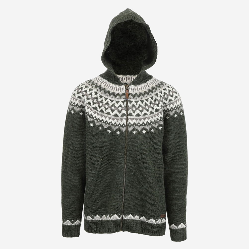 Skjaldbreiður wollpullover mit kapuze