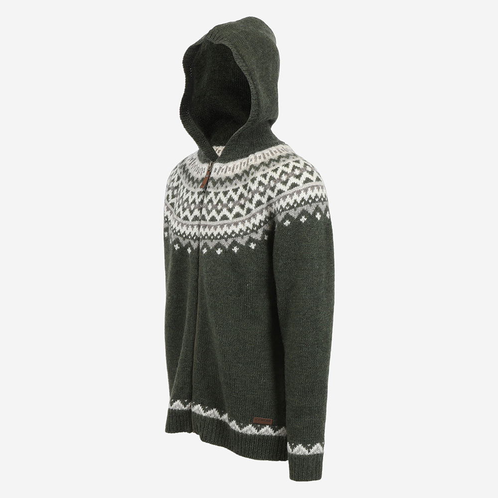 Skjaldbreiður wollpullover mit kapuze