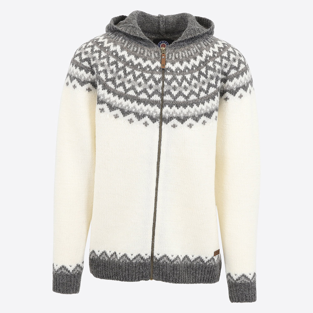 Skjaldbreiður wollpullover mit kapuze