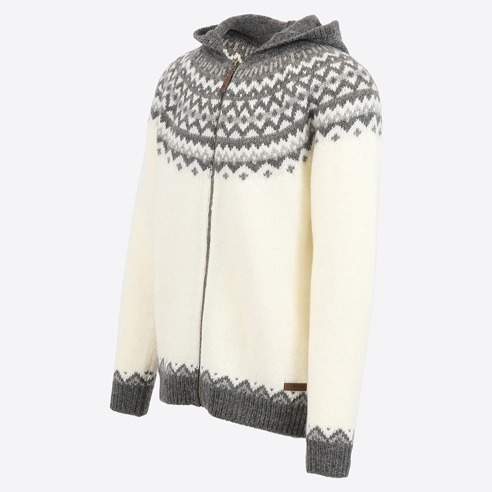 Skjaldbreiður wollpullover mit kapuze