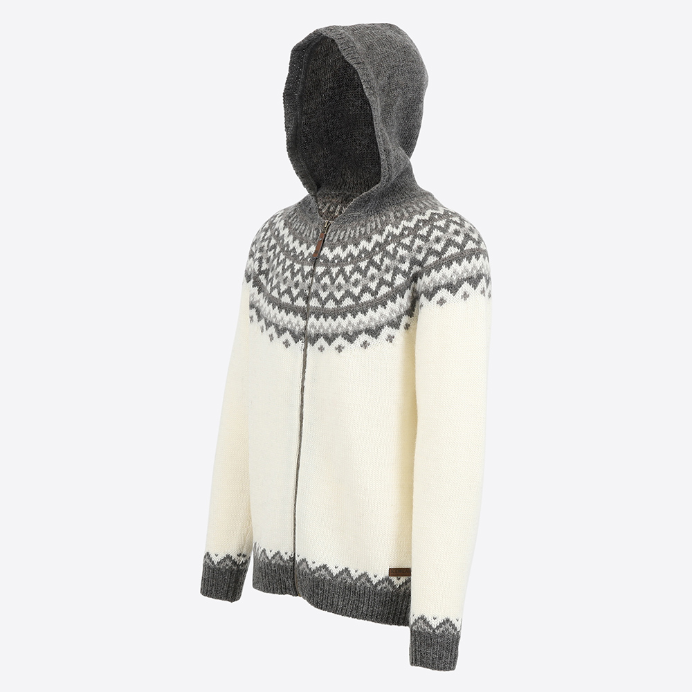 Skjaldbreiður wollpullover mit kapuze
