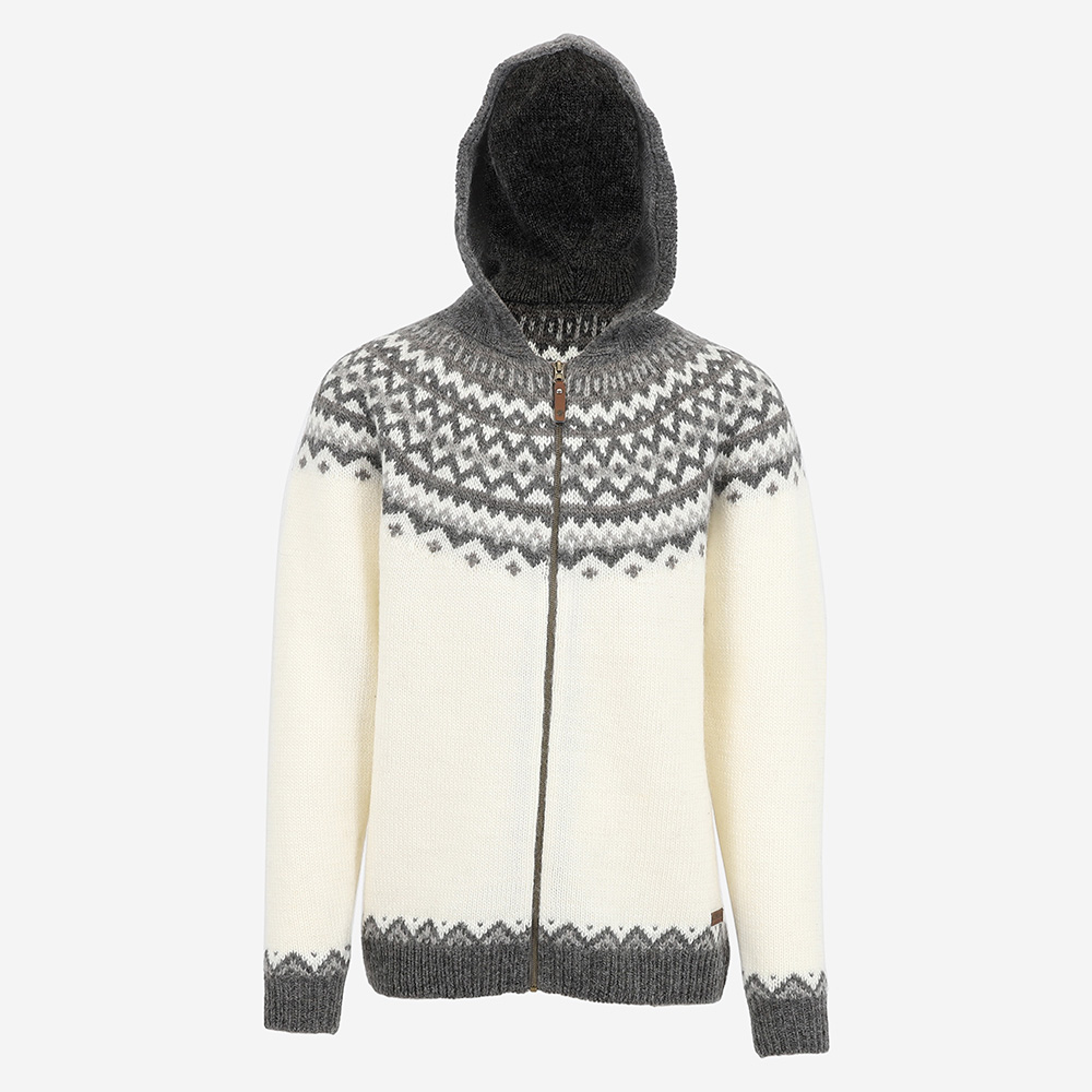 Skjaldbreiður wollpullover mit kapuze