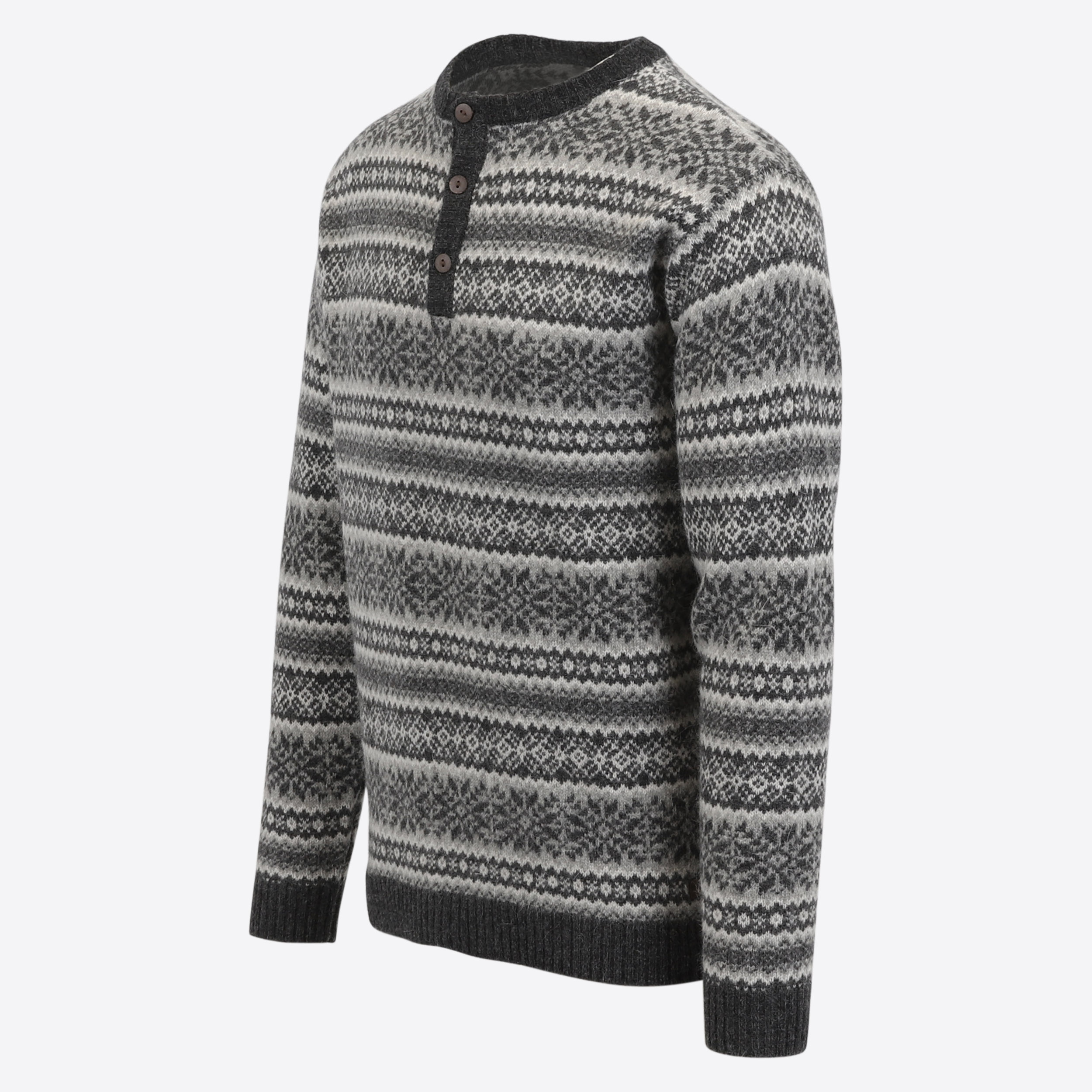 Urður Men's half buttoned wool sweater