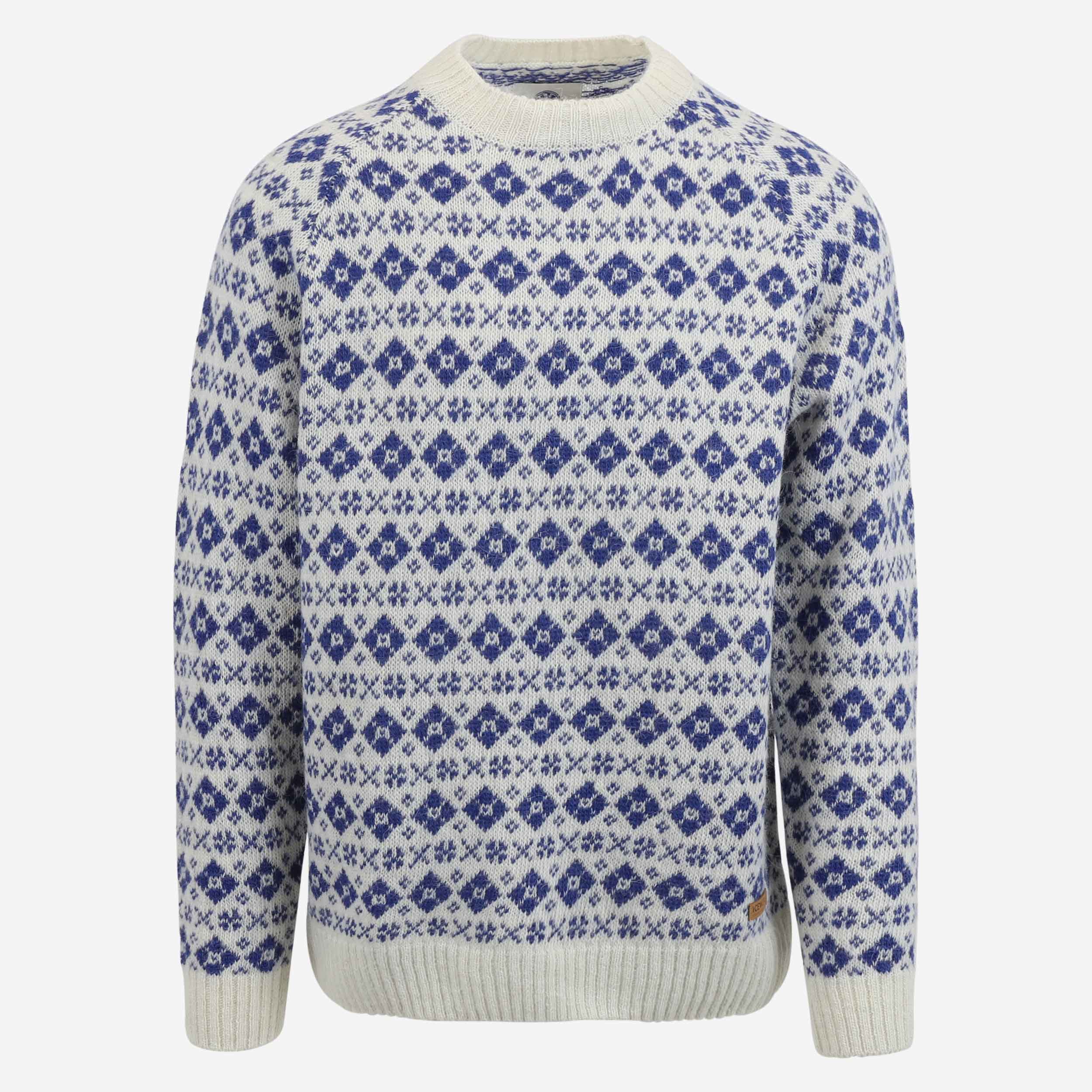 VAGLASKÓGUR男装羊毛砖石针织图案衫