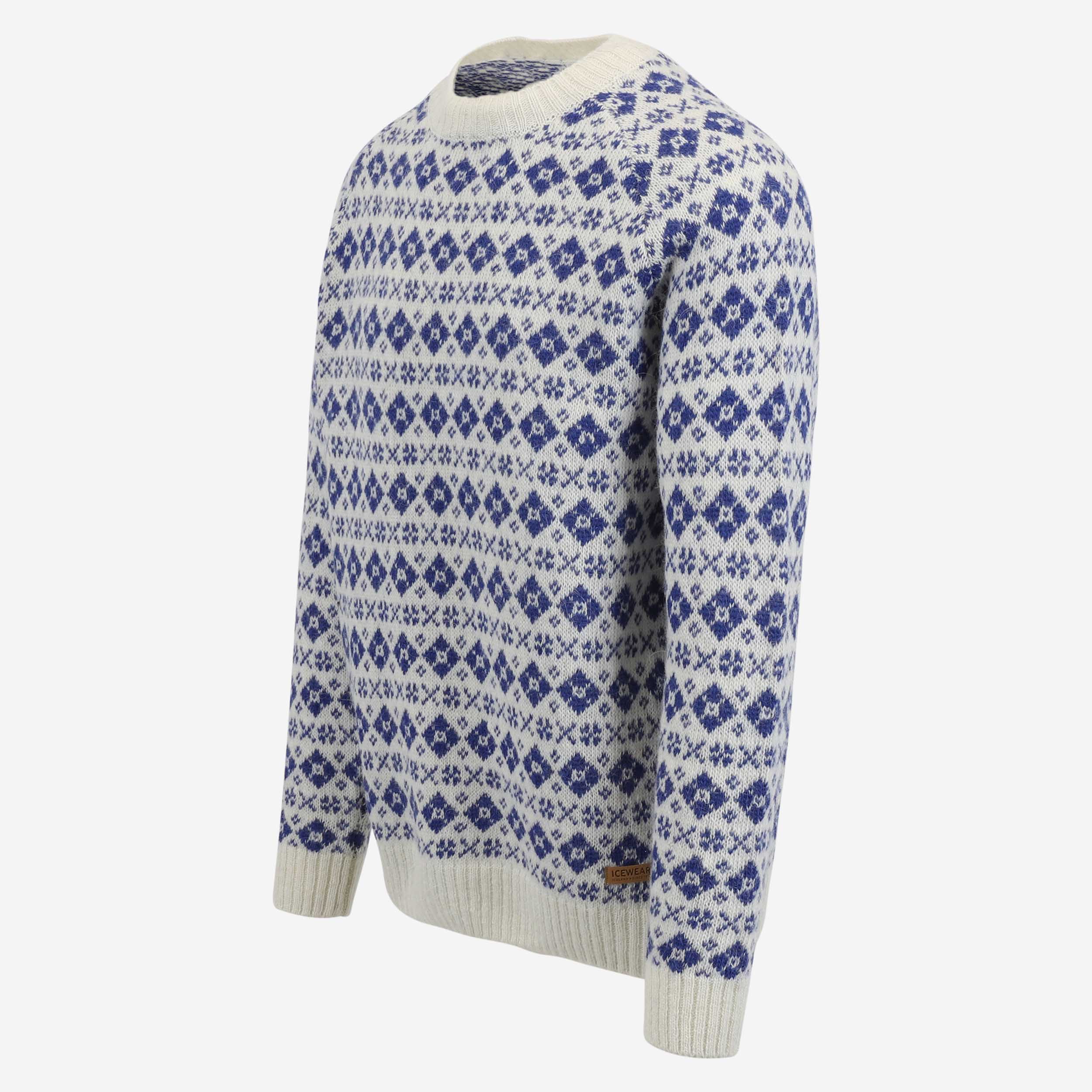 VAGLASKÓGUR男装羊毛砖石针织图案衫