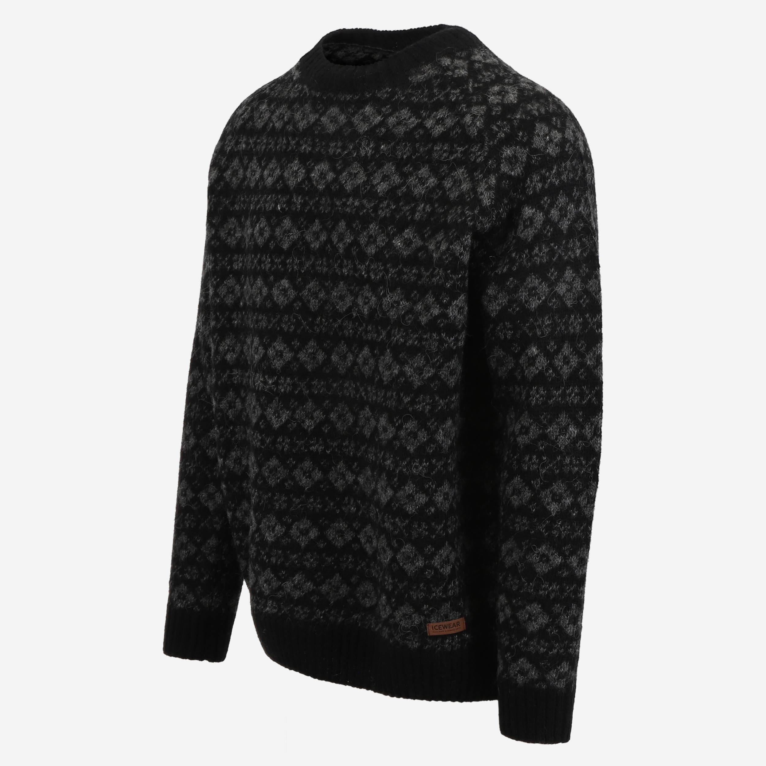 VAGLASKÓGUR男装羊毛砖石针织图案衫