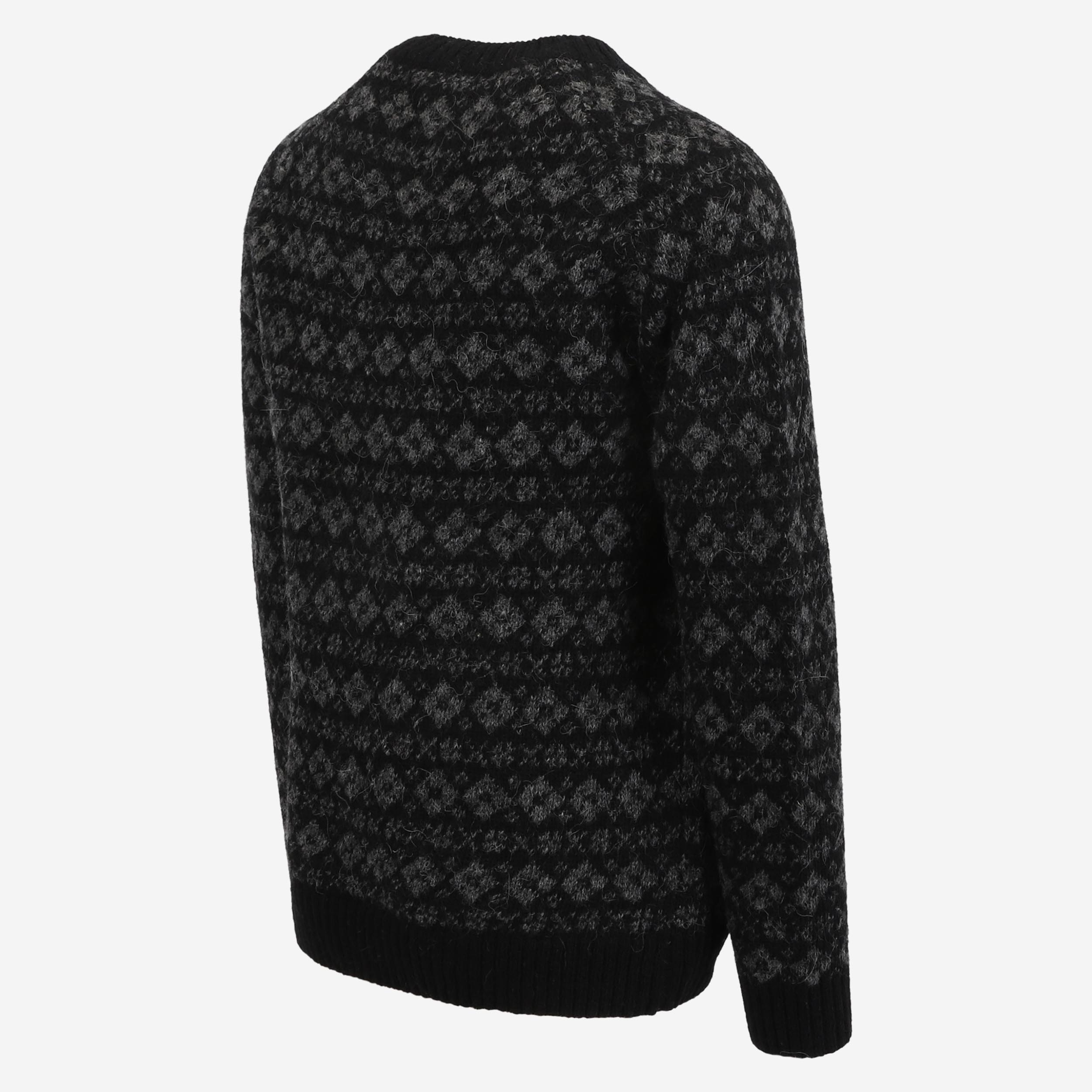 VAGLASKÓGUR男装羊毛砖石针织图案衫
