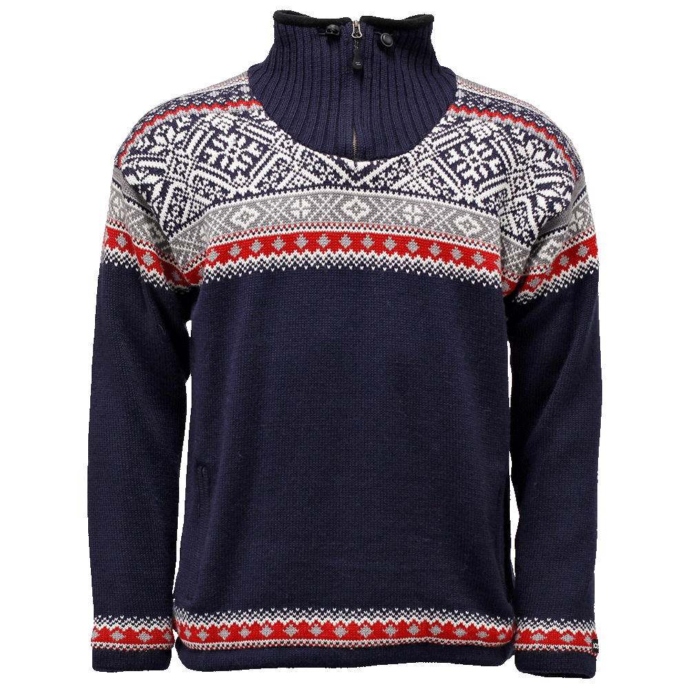 BERGEN fóðruð ullarpeysa með norsku mynstri