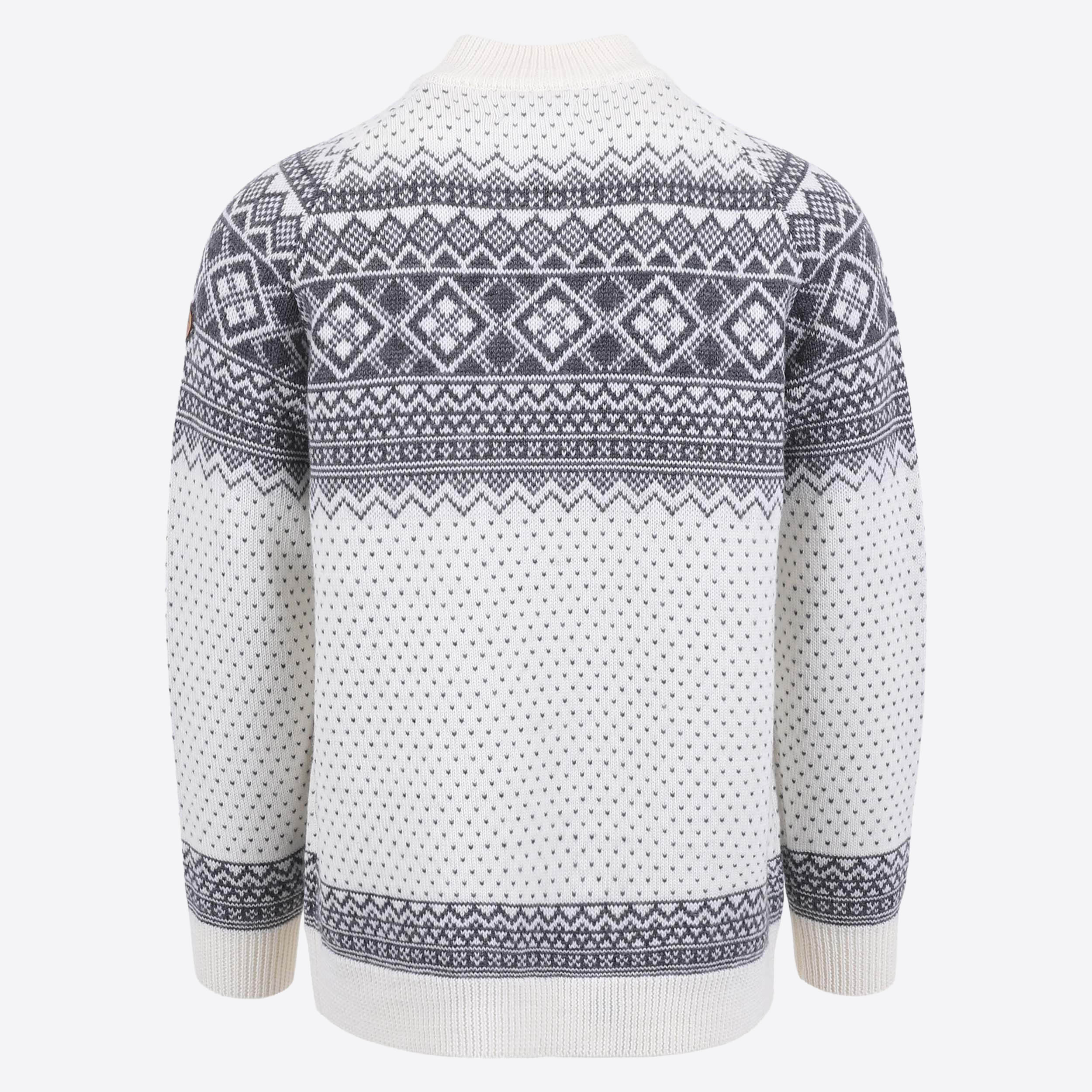 ALEXANDER hálfrennd merínó ullarpeysa með norsku mynstri
