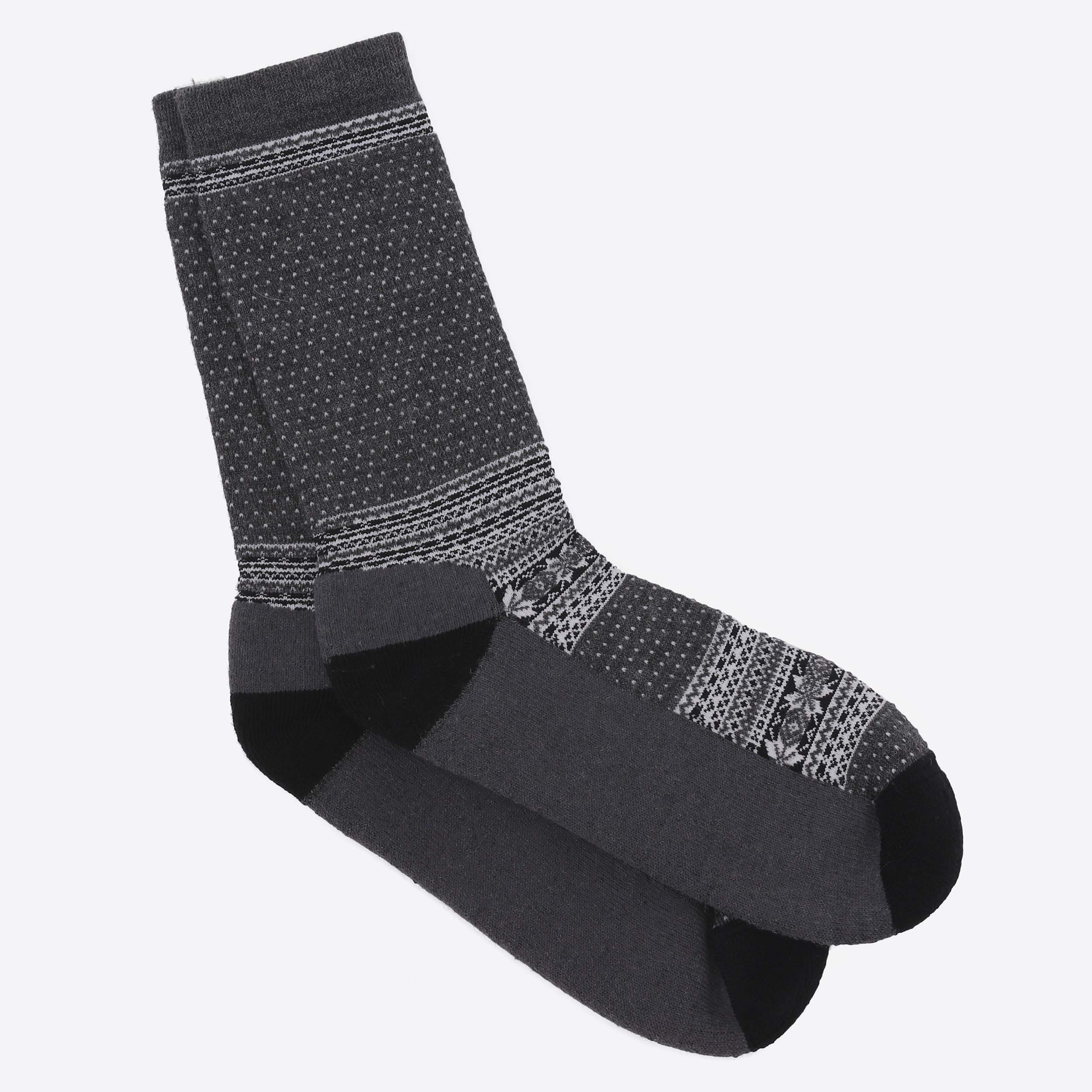 Heimaey Chaussettes en Laine Mélangée de Style Norvégien