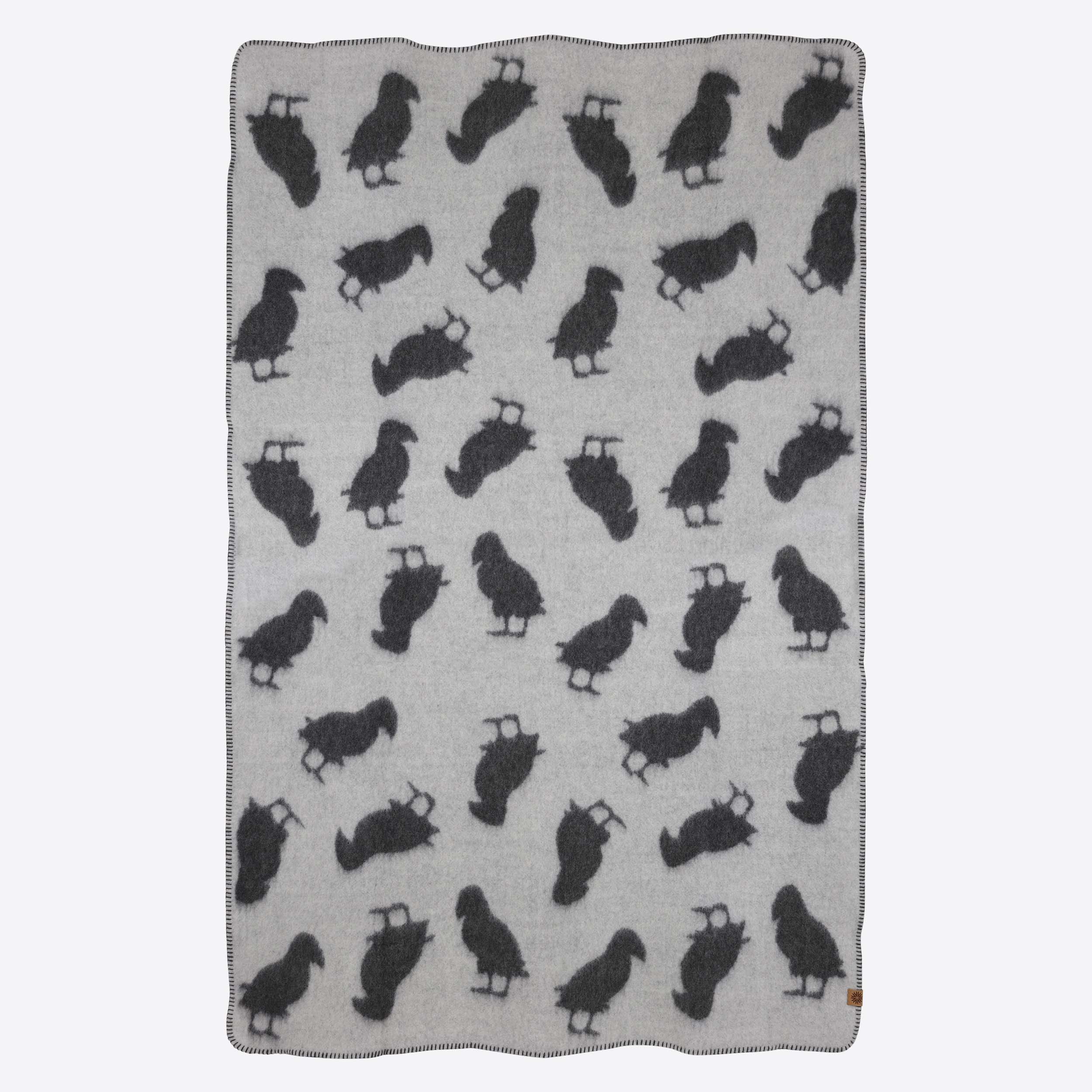 LUNDI 海鹦鹉图案纯羊毛毯披肩