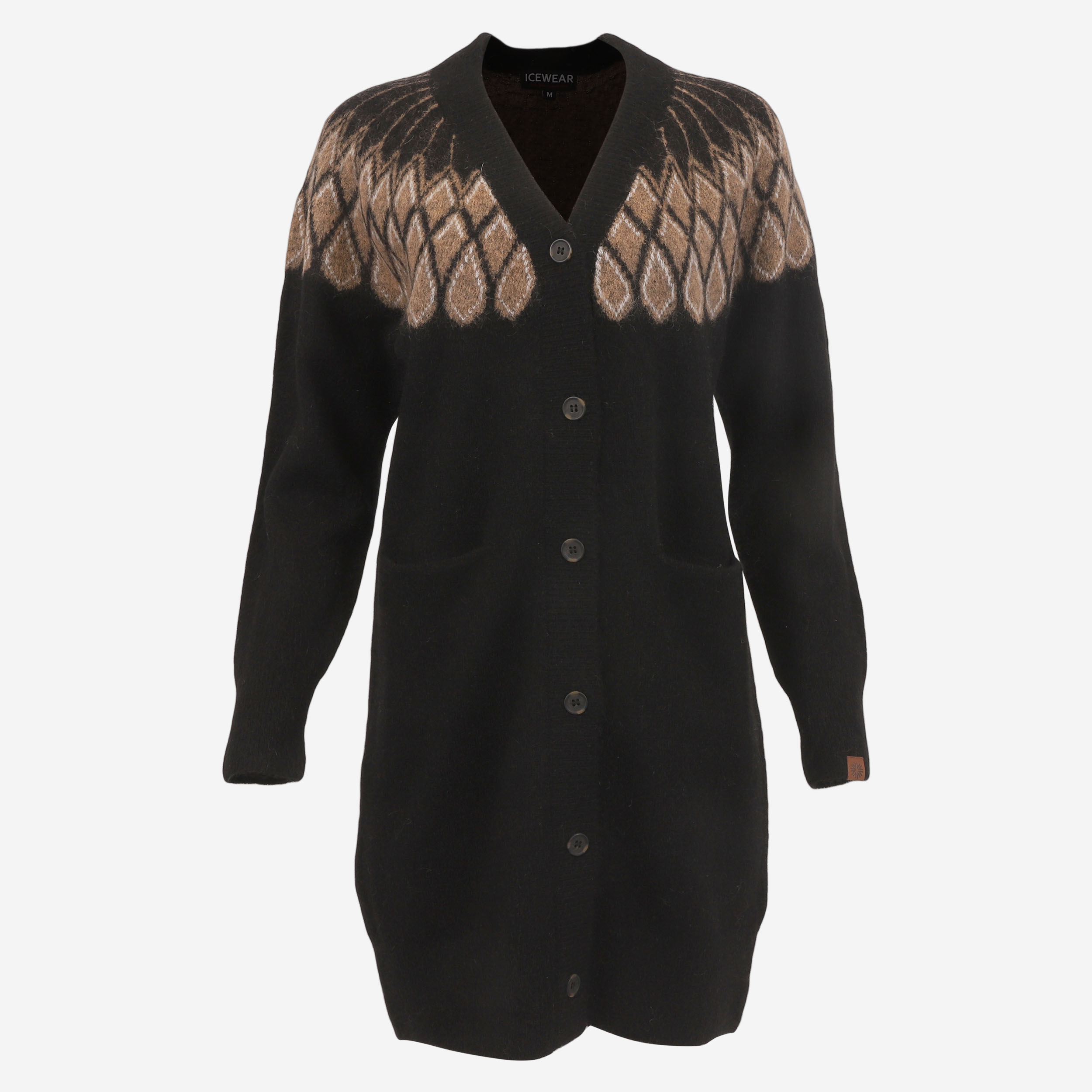 Ásbyrgi Strickjacke aus einer Woll-Mohair-Mischung 