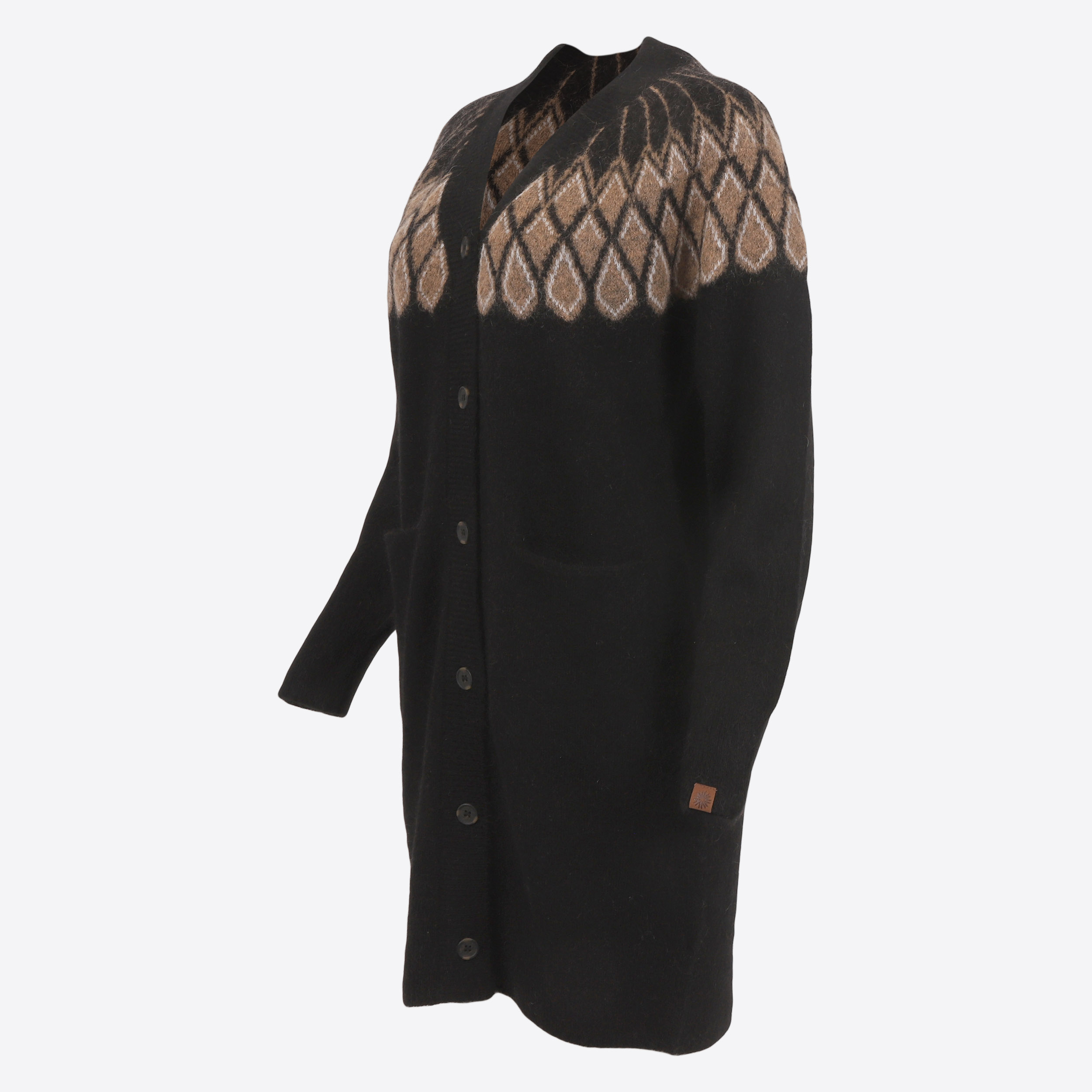 Ásbyrgi Strickjacke aus einer Woll-Mohair-Mischung 