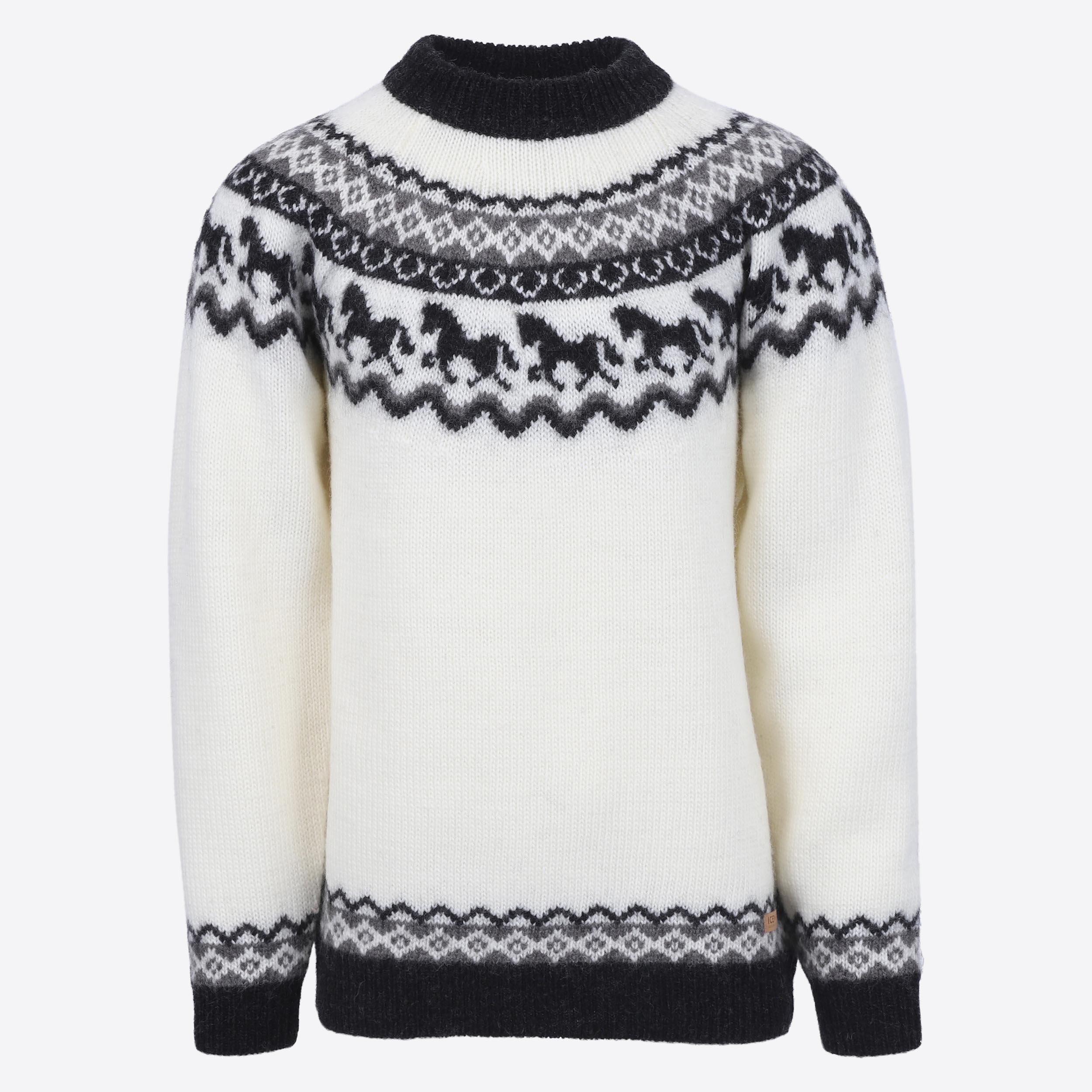 Sleipnir Pferd Muster Wollpullover 