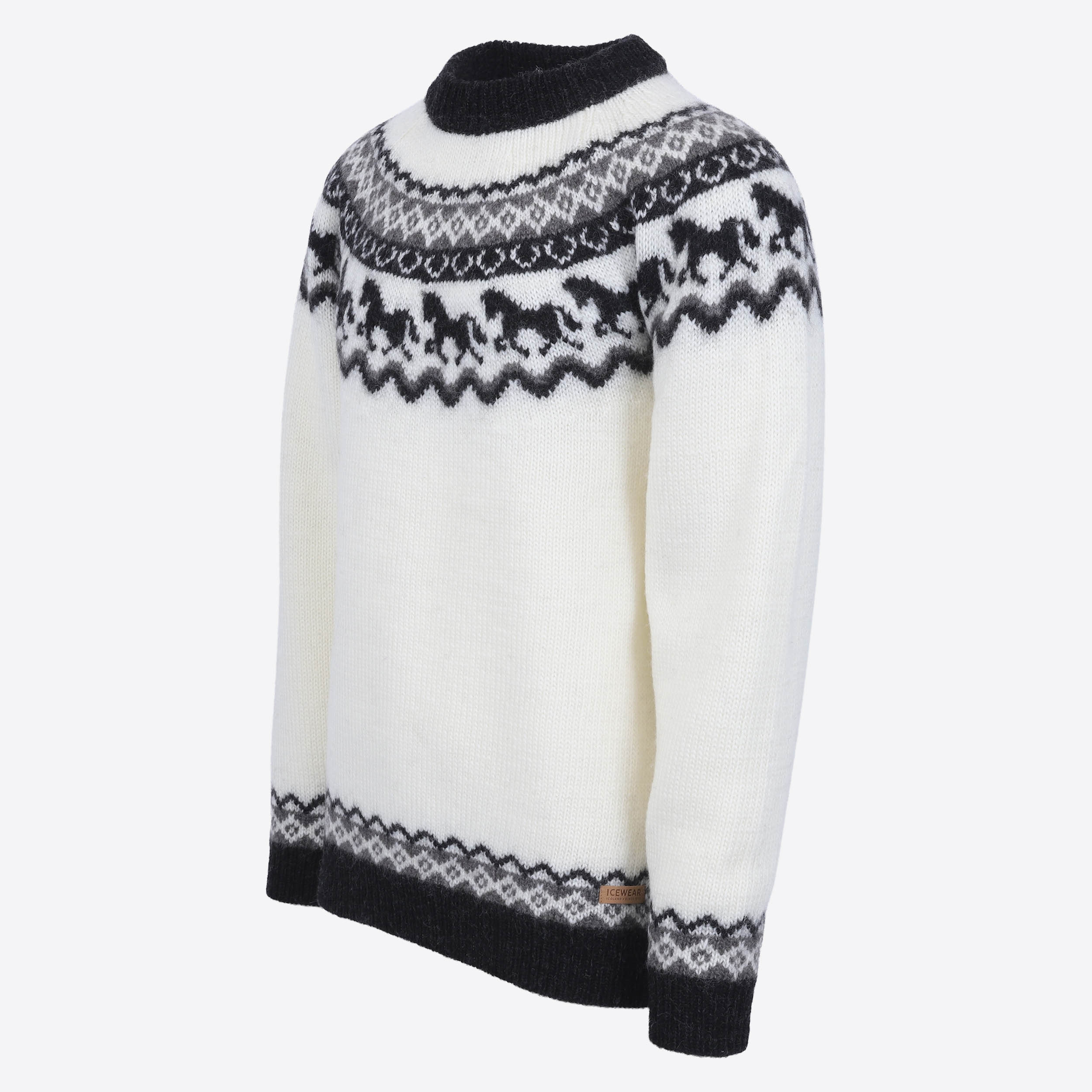 Sleipnir Pferd Muster Wollpullover 