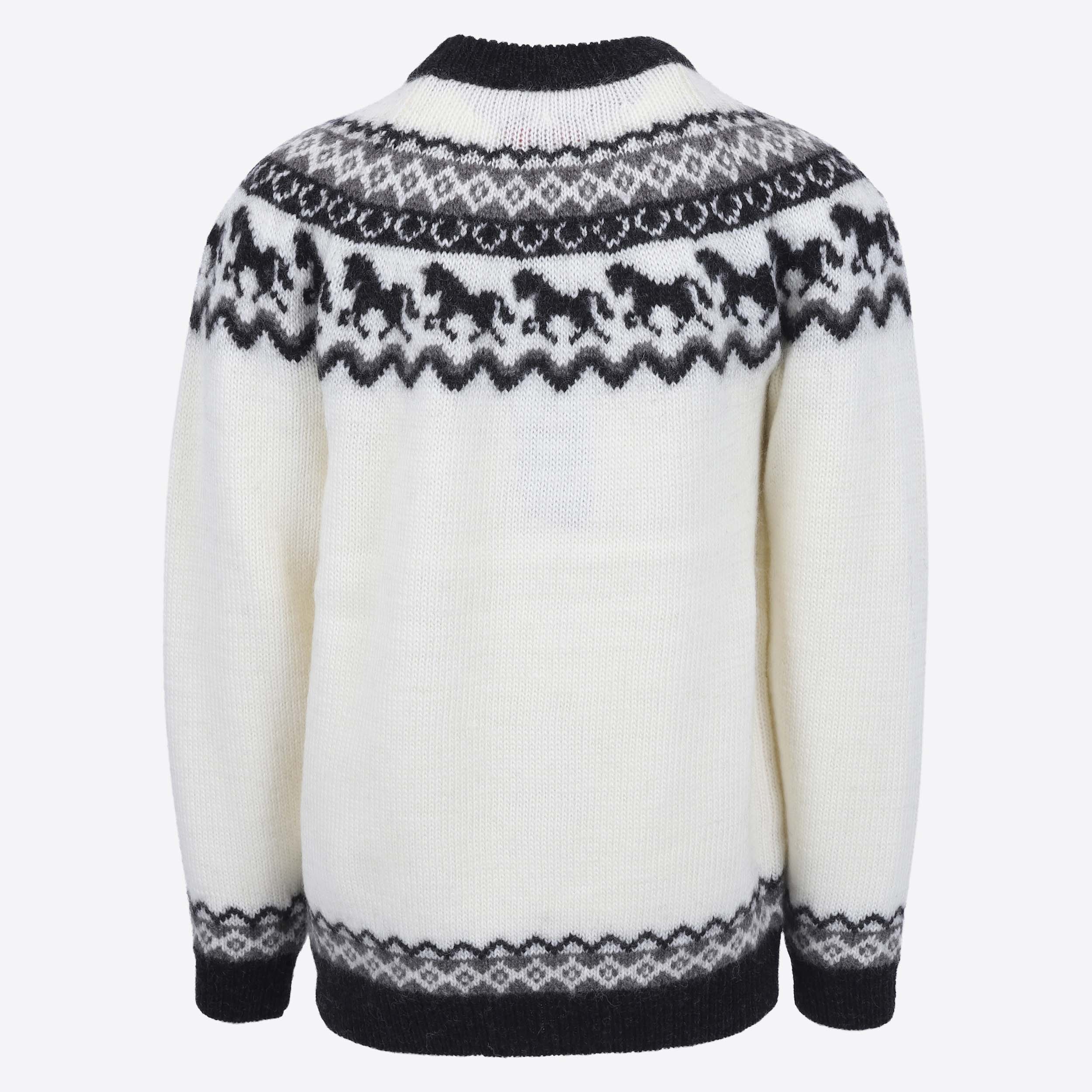 Sleipnir Pferd Muster Wollpullover 