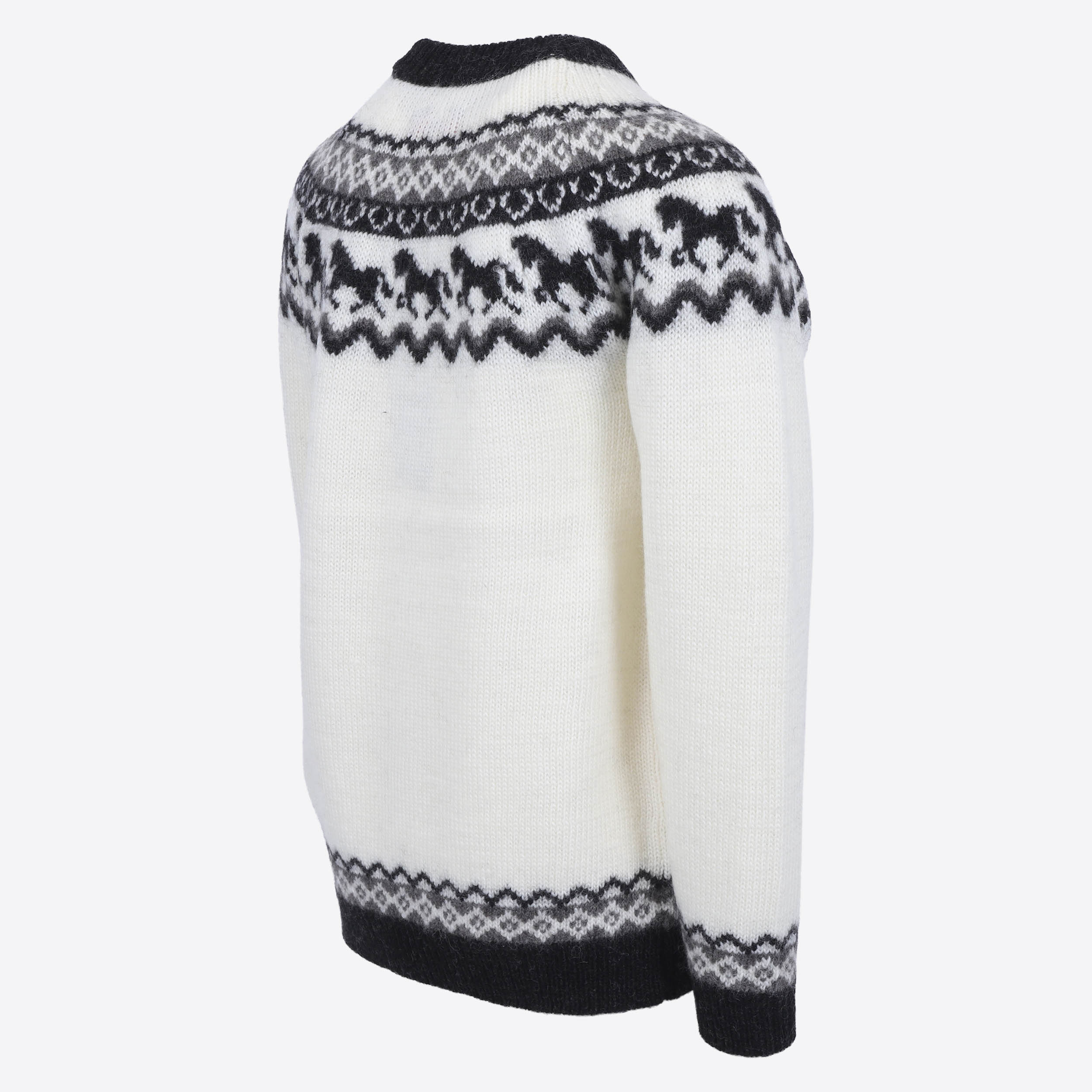 Sleipnir Pferd Muster Wollpullover 