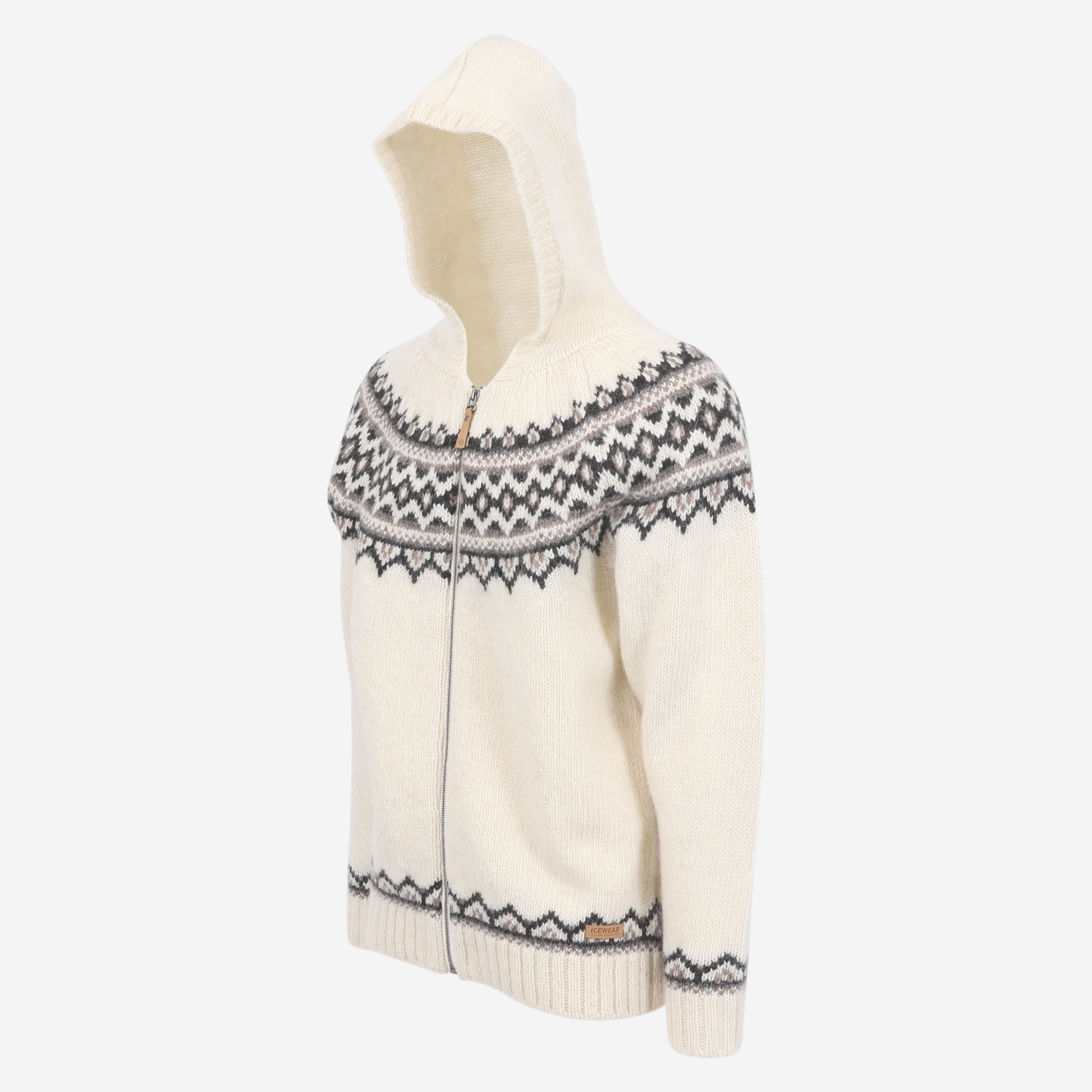 Brynjudalur Icelandic wool knitted hooded sweater
