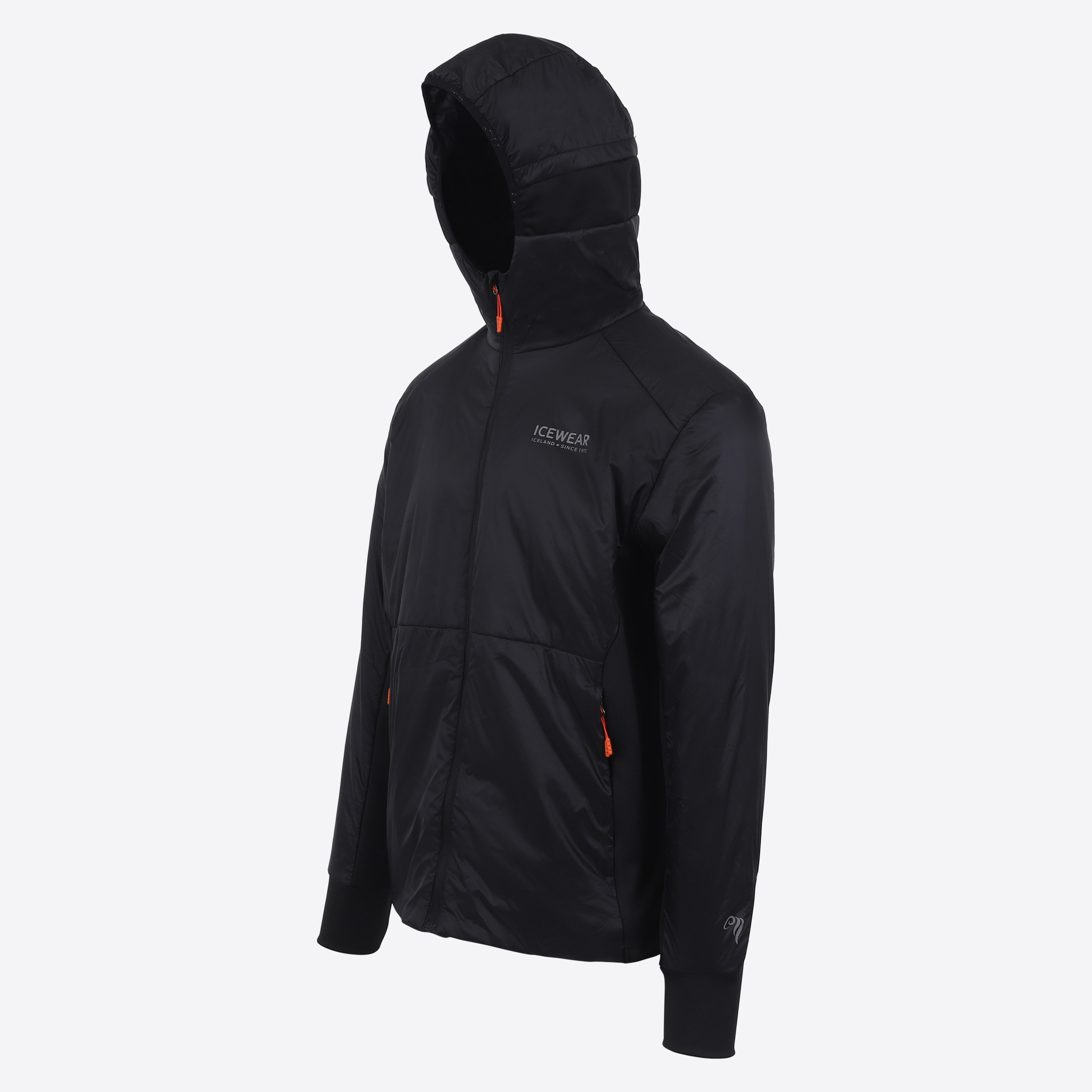 Black sheep Icelandic wool filled hooded jacket