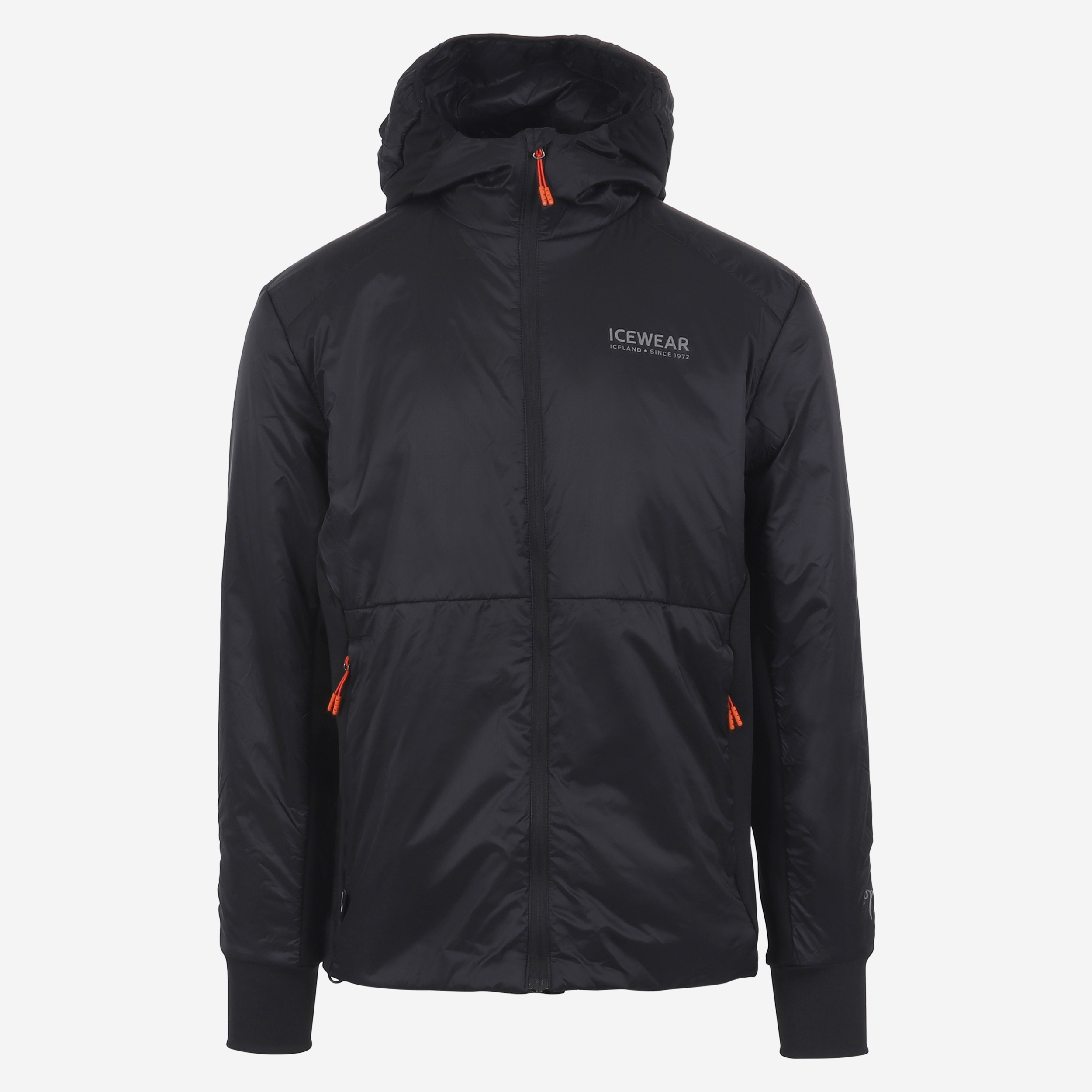 Black sheep Icelandic wool filled hooded jacket