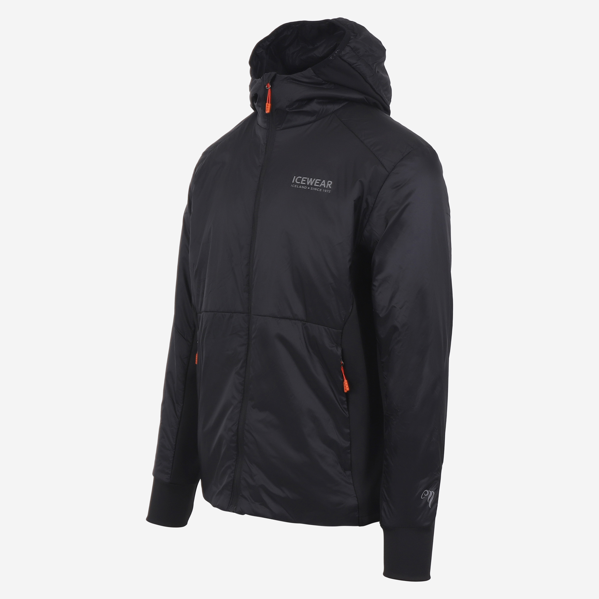 Black sheep Icelandic wool filled hooded jacket