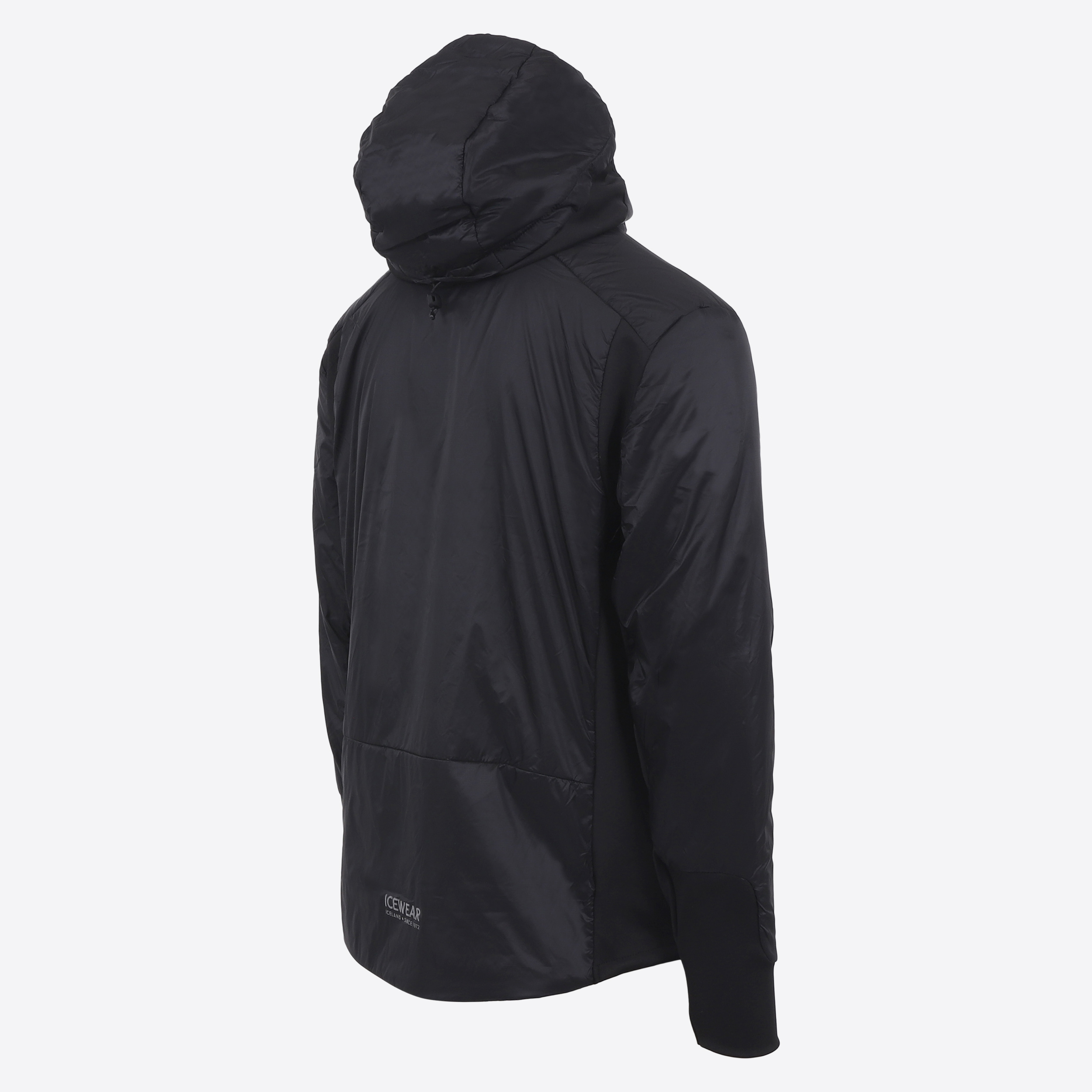 Black sheep Icelandic wool filled hooded jacket