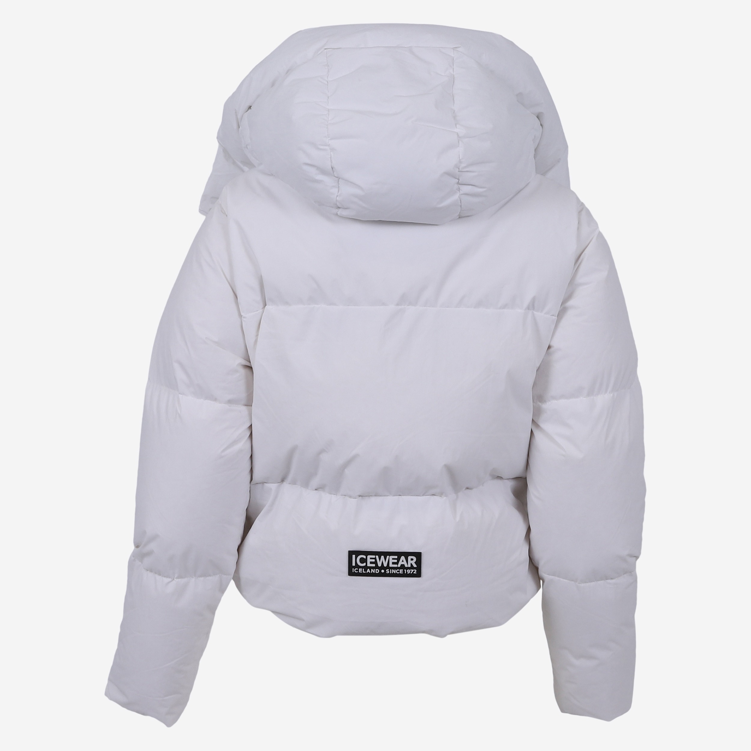 Borg kurze Daunen-Pufferjacke