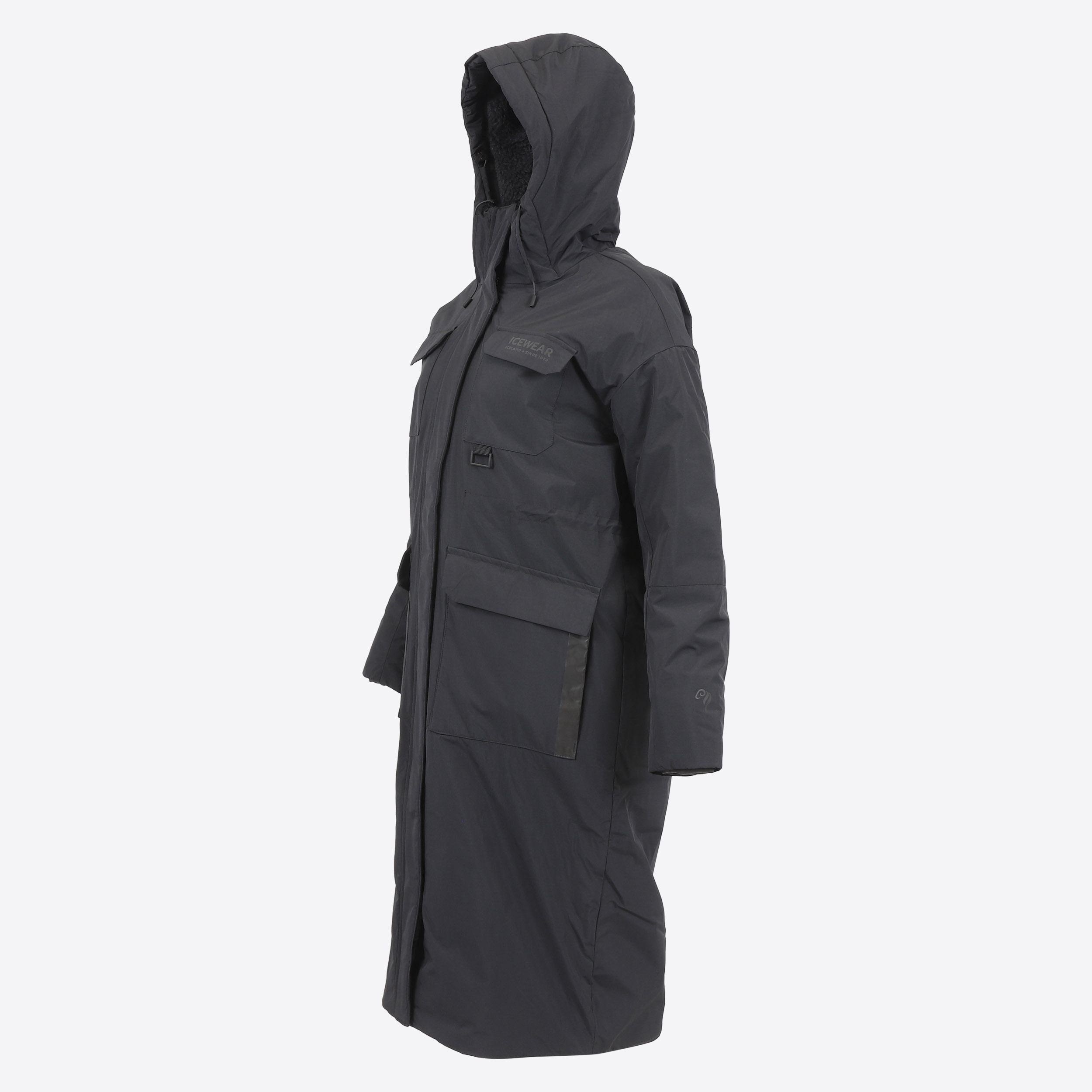 ÓDÁÐAHRAUN Long Manteau d’Hiver Isolé avec de la Laine Islandaise