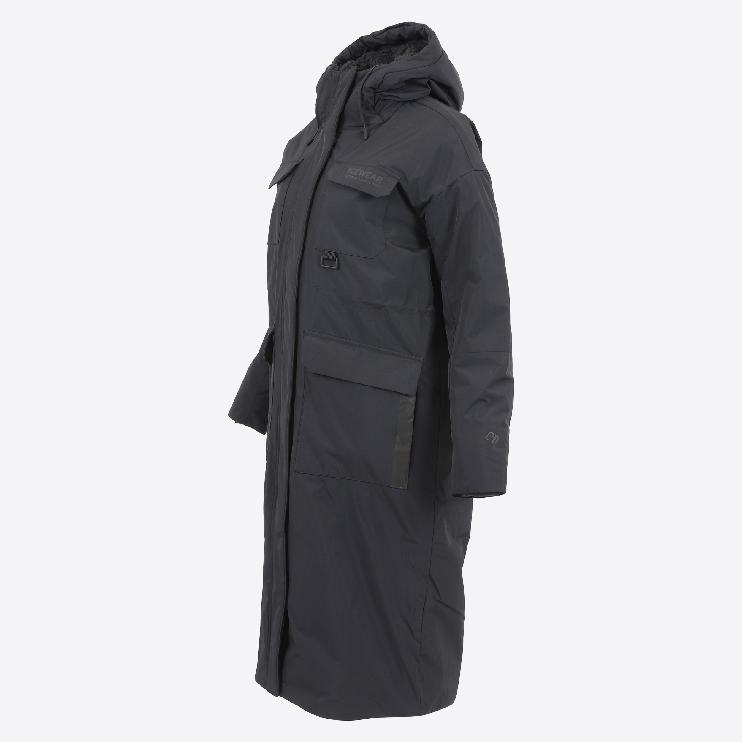 ÓDÁÐAHRAUN Long Manteau d’Hiver Isolé avec de la Laine Islandaise