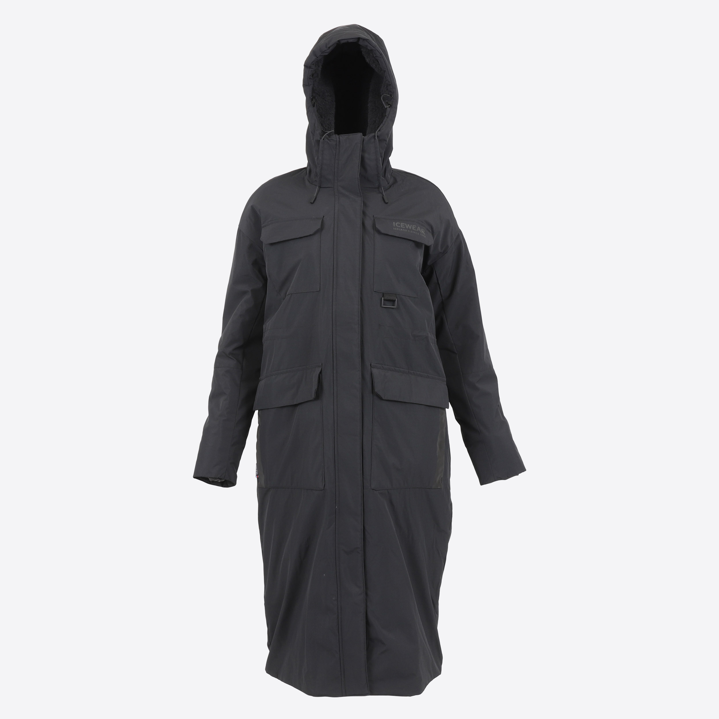 ÓDÁÐAHRAUN Long Manteau d’Hiver Isolé avec de la Laine Islandaise